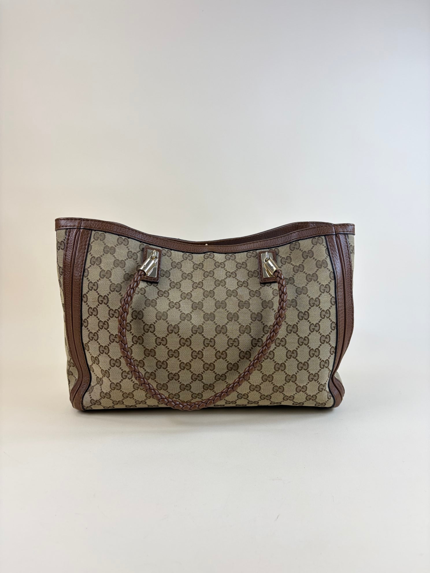 Gucci beige Bella tote bag bamboo brown leather