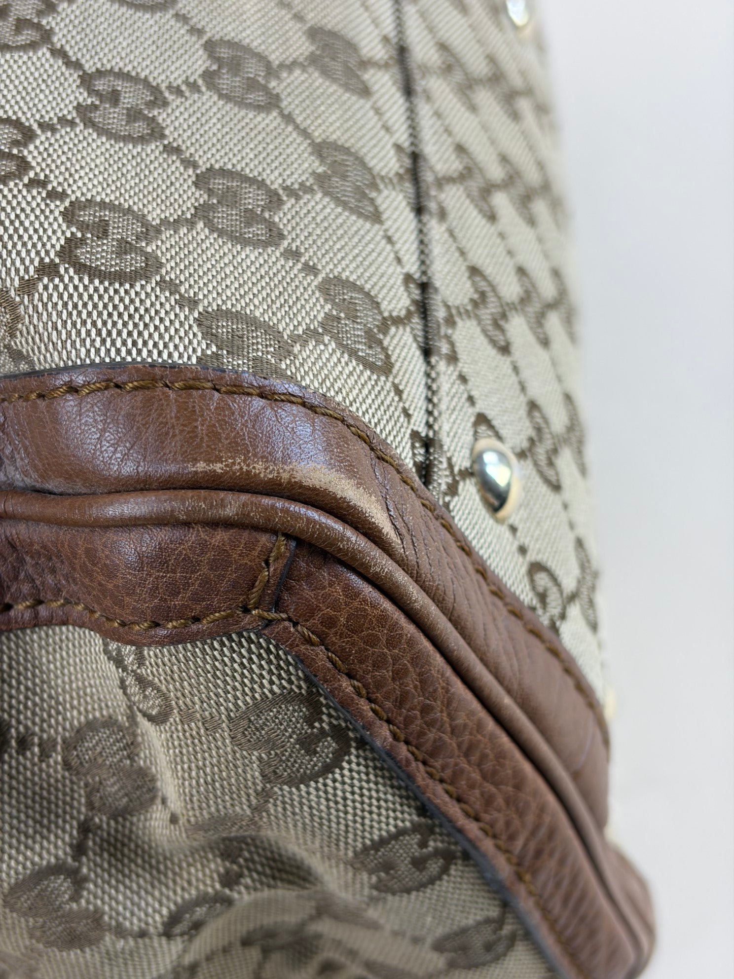 Gucci beige Bella tote bag bamboo brown leather