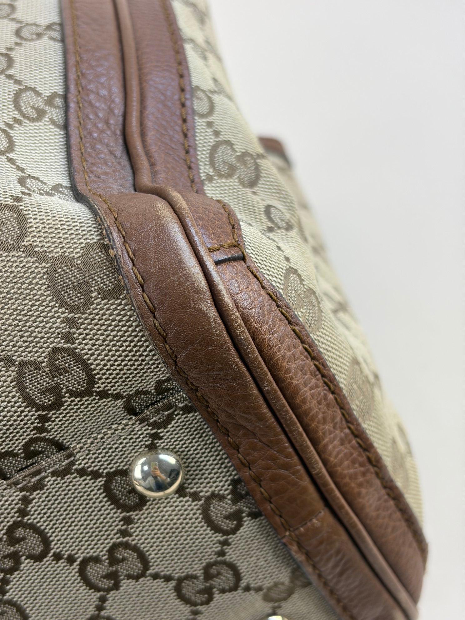 Gucci beige Bella tote bag bamboo brown leather