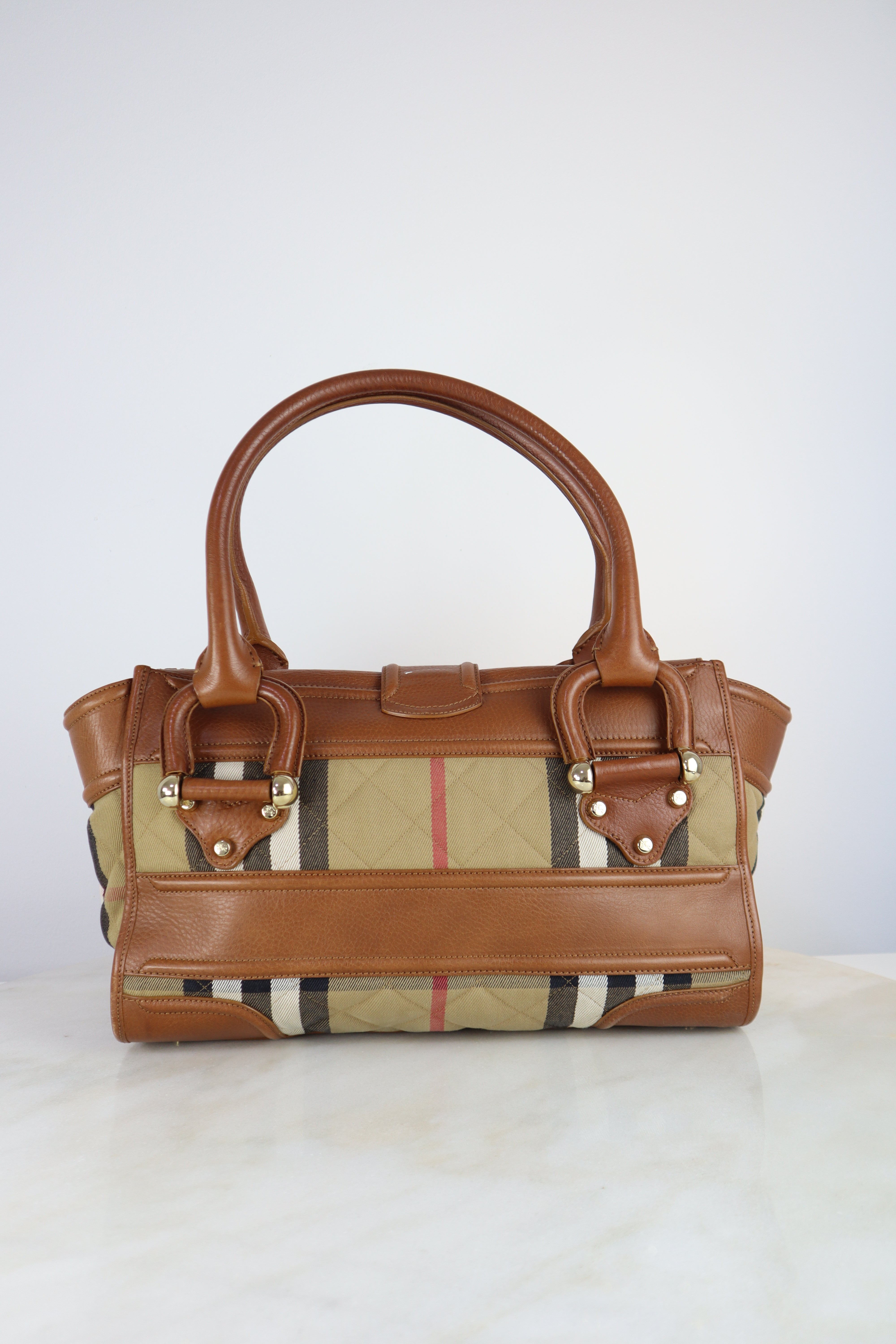 Burberry Camel House Check Shoulder Bag