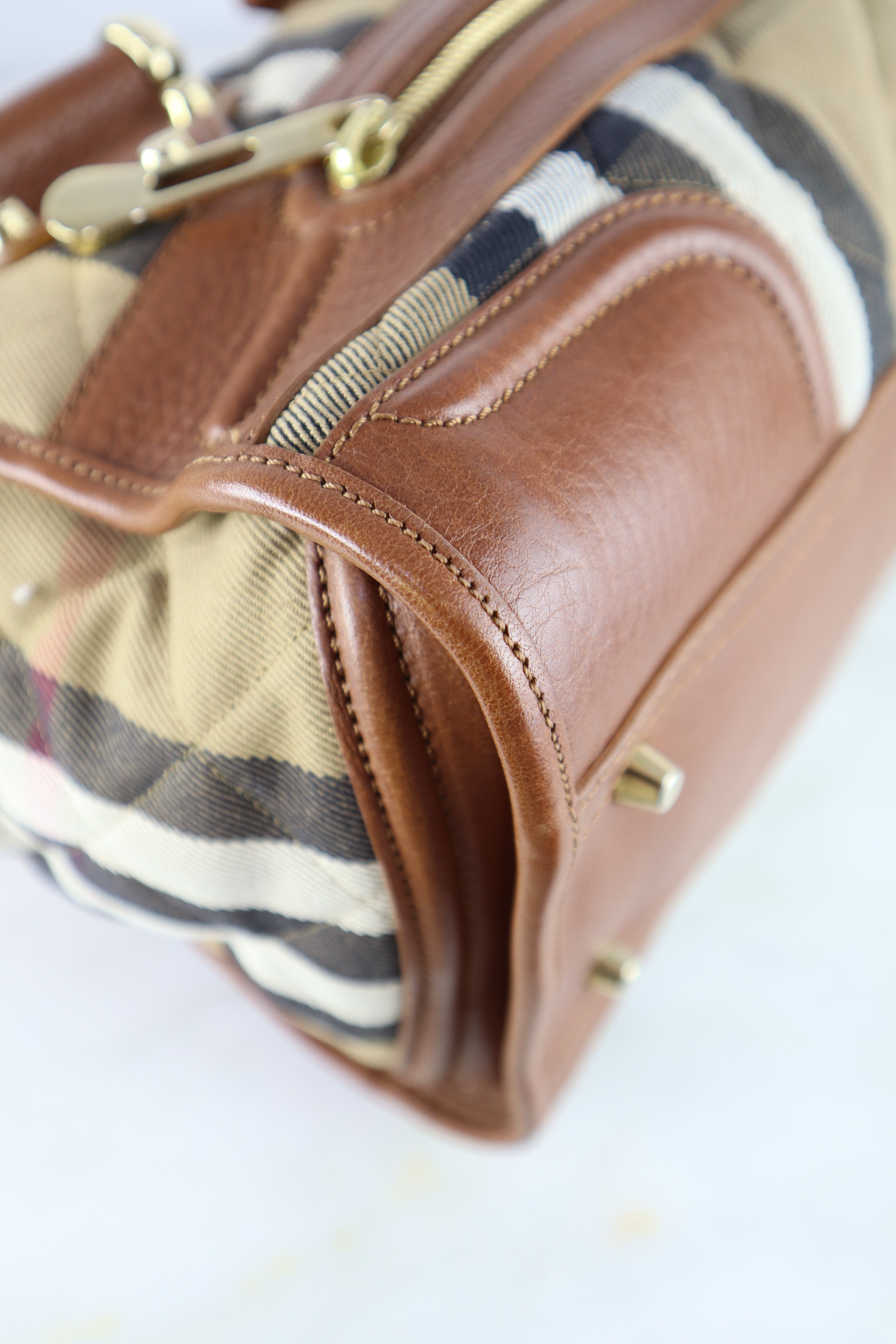 Burberry Camel House Check Shoulder Bag