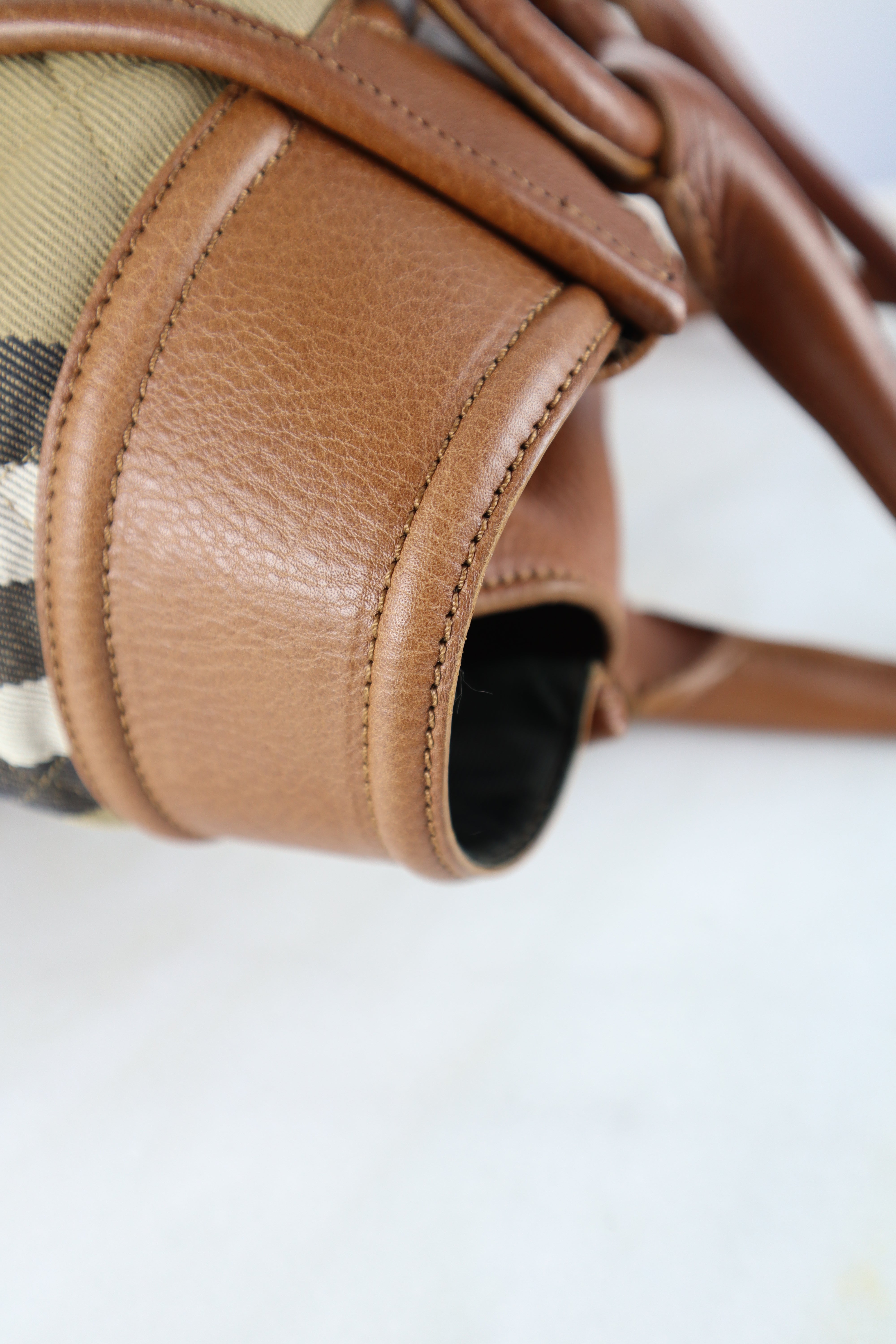 Burberry Camel House Check Shoulder Bag