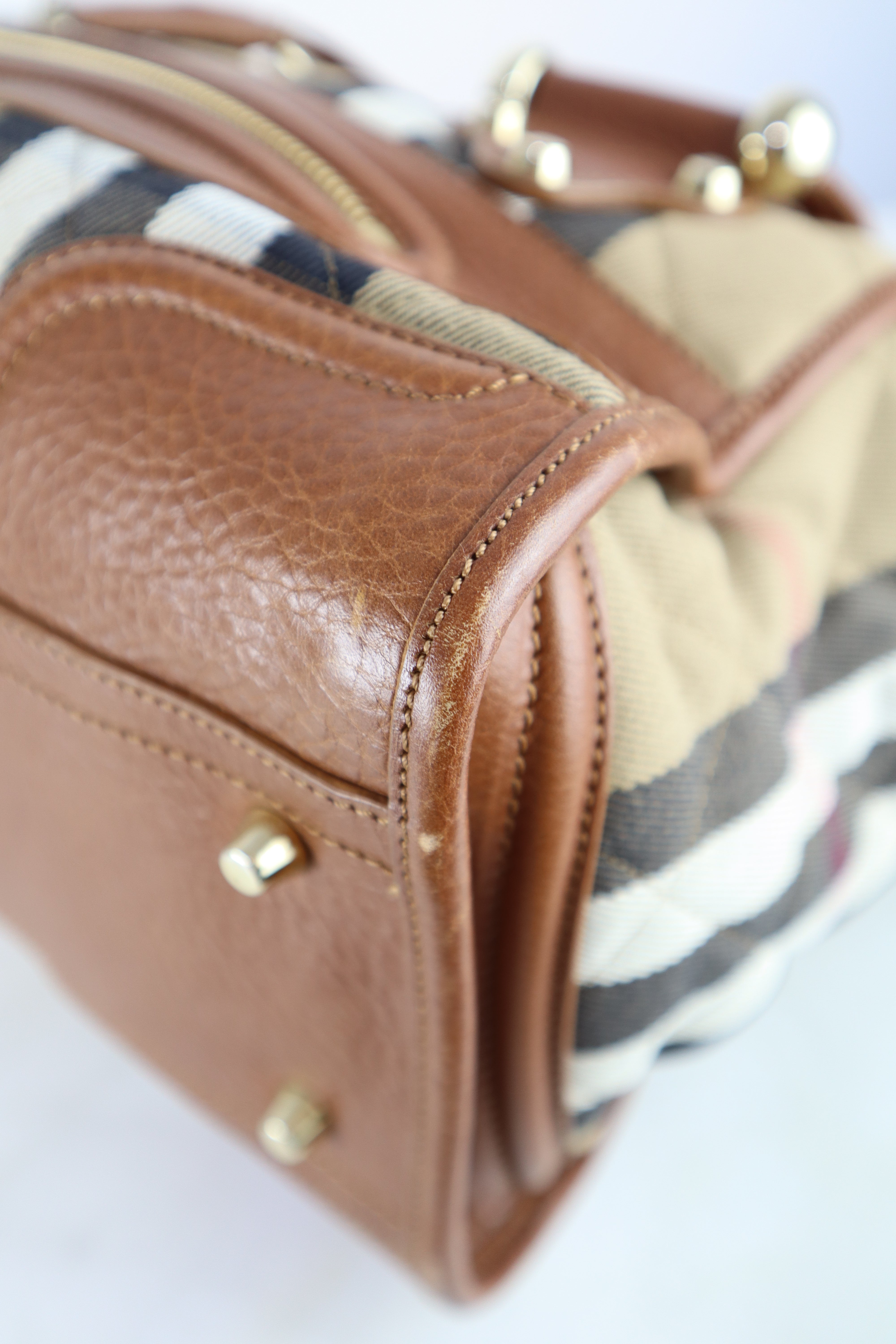 Burberry Camel House Check Shoulder Bag