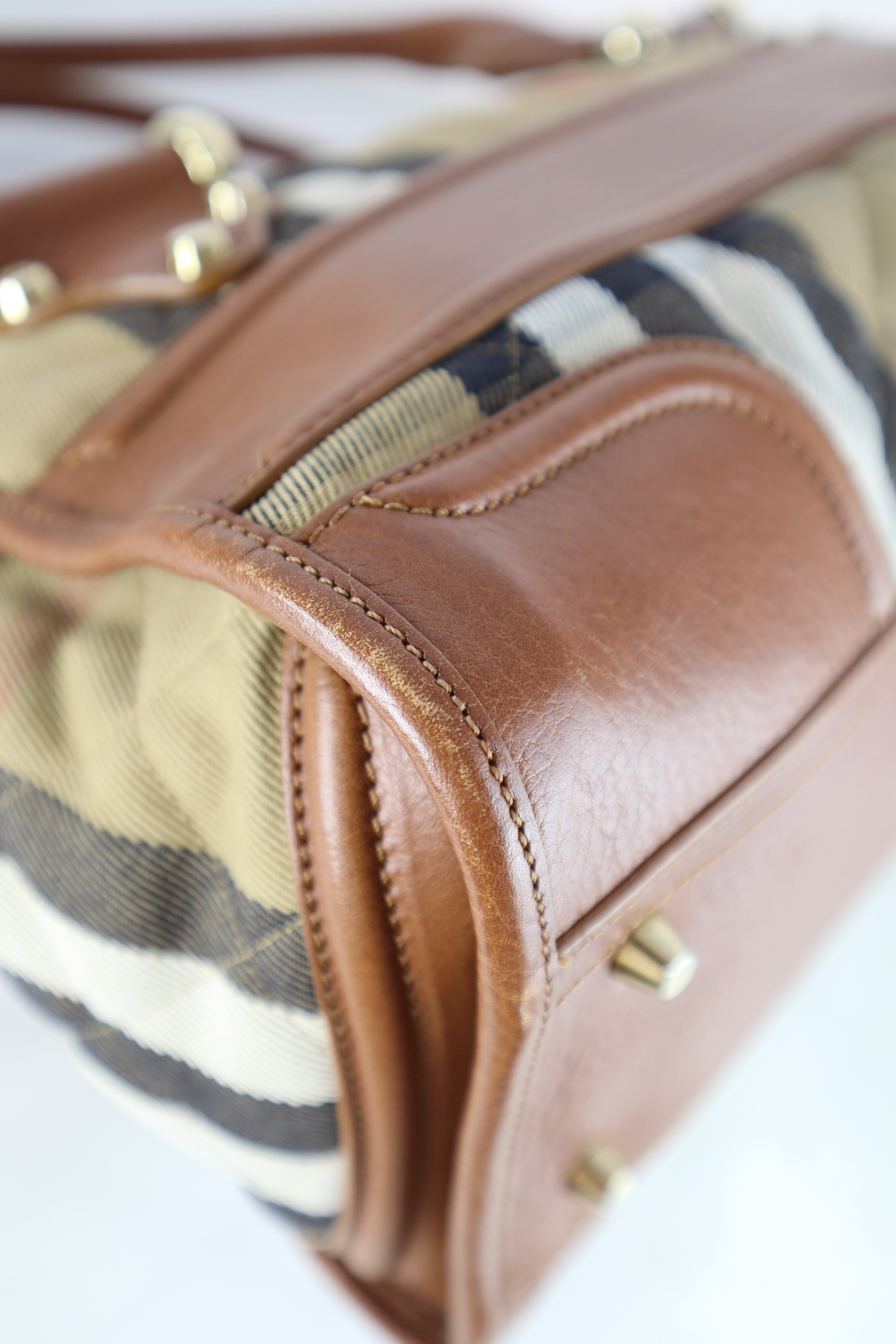 Burberry Camel House Check Shoulder Bag
