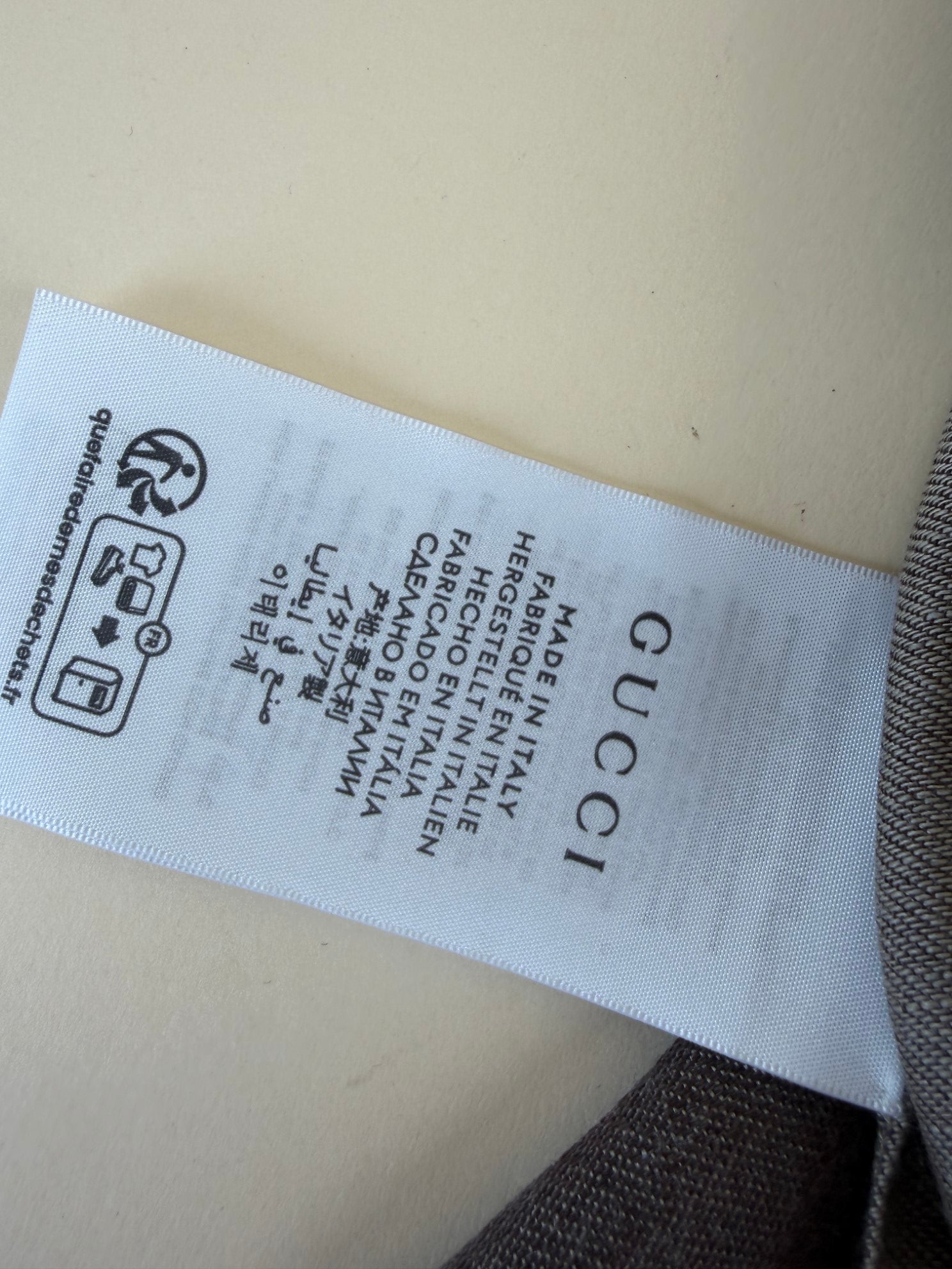 Gucci Brown GG Monogram Wool Silk Scarf