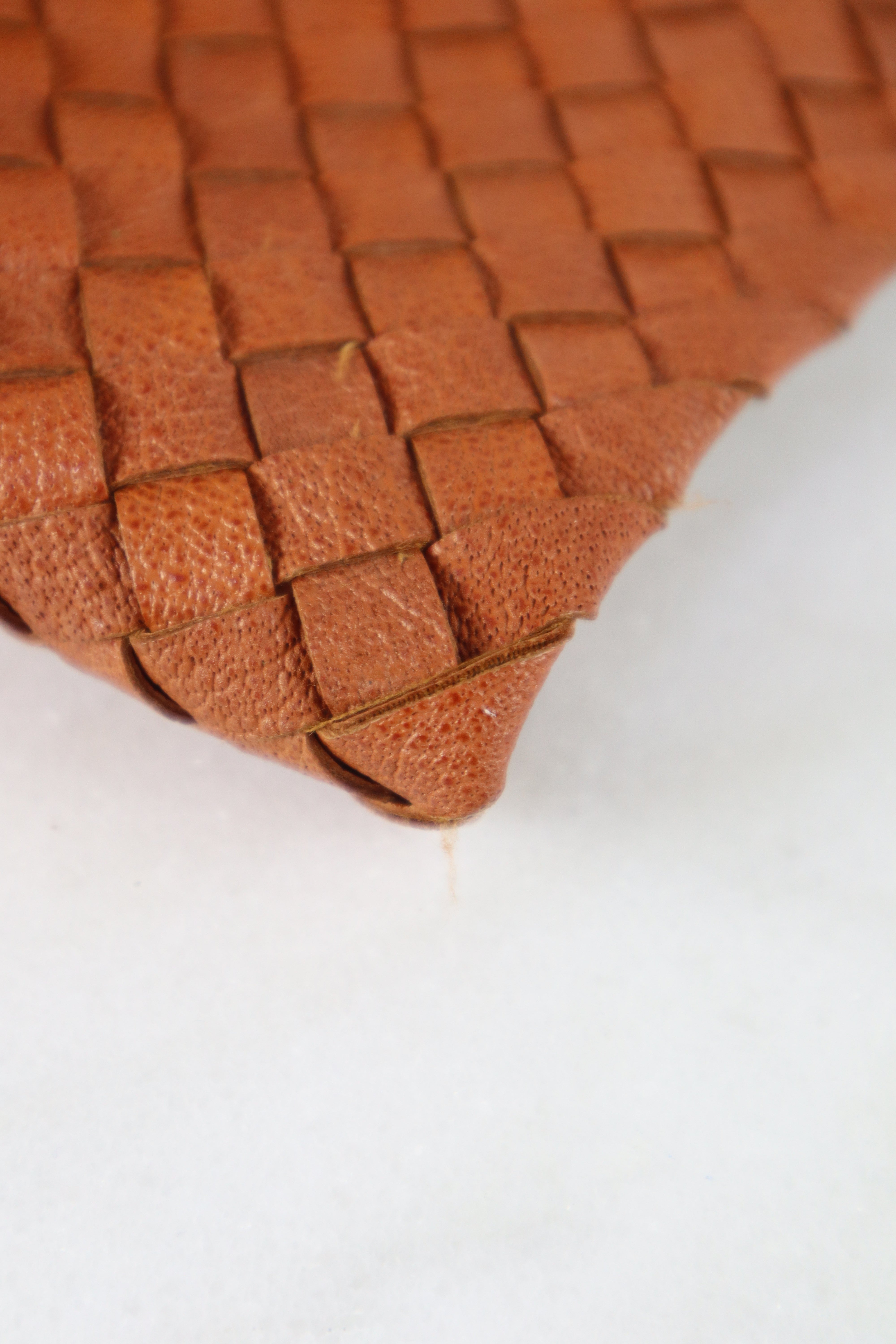 Bottega Veneta Orange Intrecciato Woven Medium Tote Bag