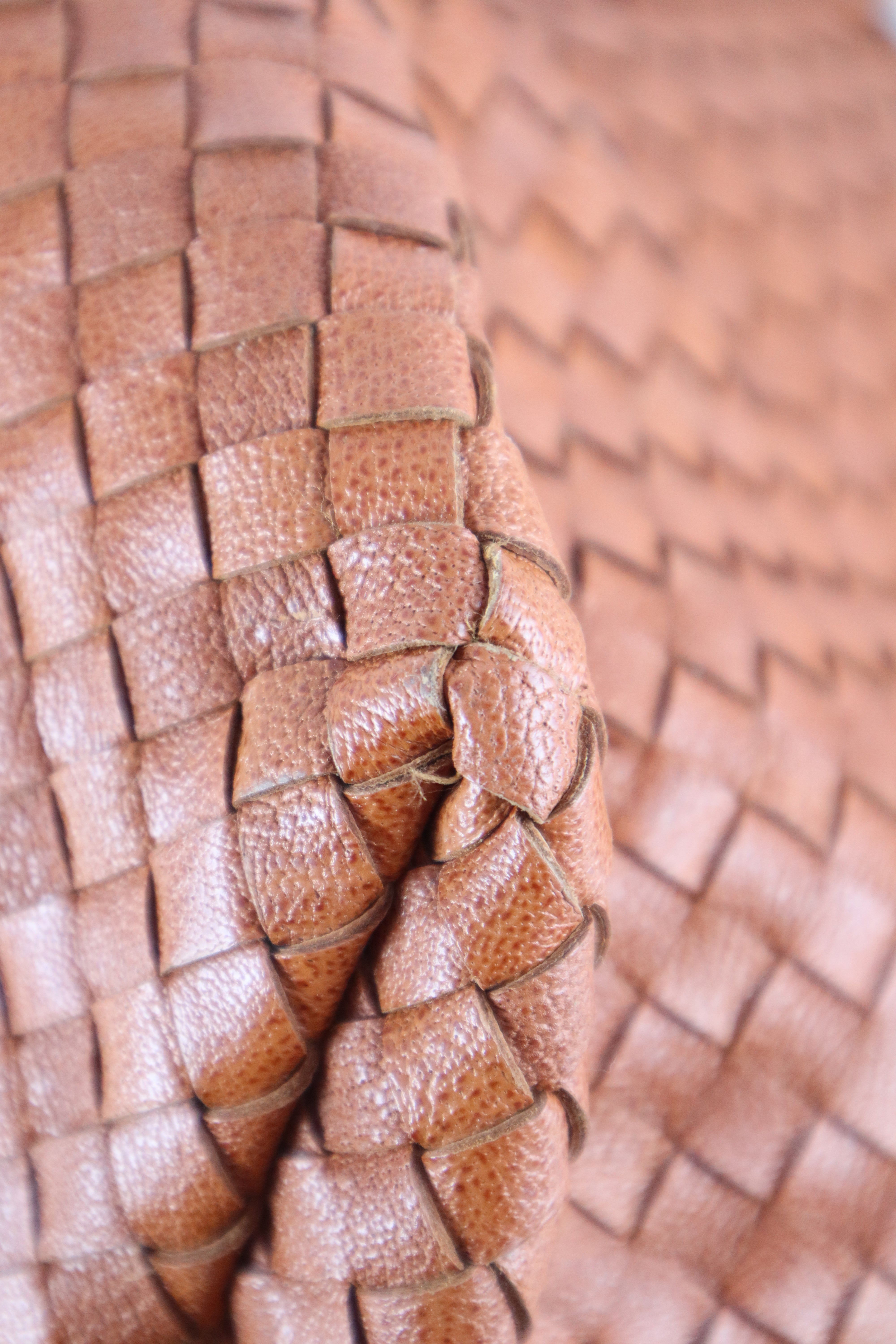 Bottega Veneta Orange Intrecciato Woven Medium Tote Bag