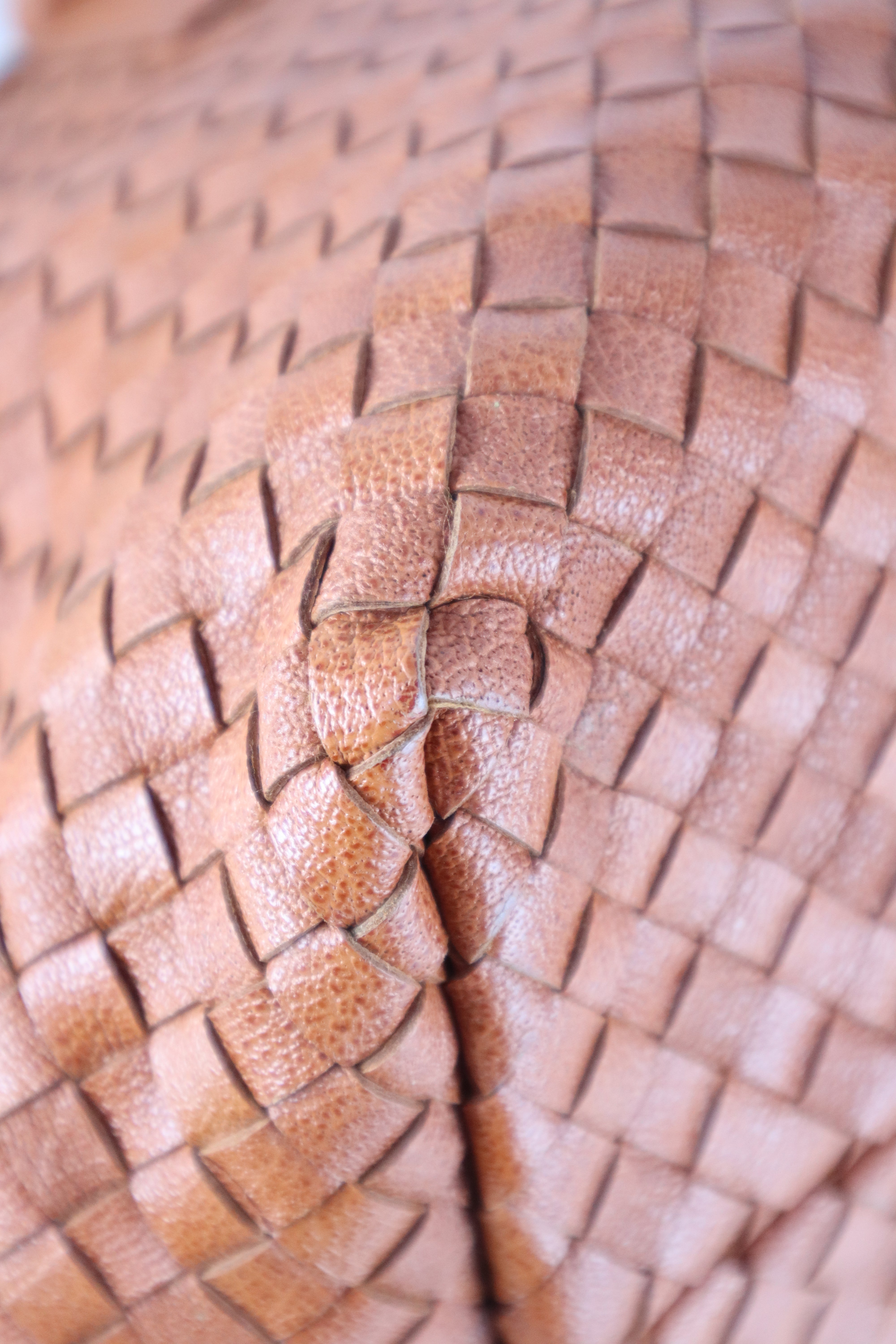 Bottega Veneta Orange Intrecciato Woven Medium Tote Bag