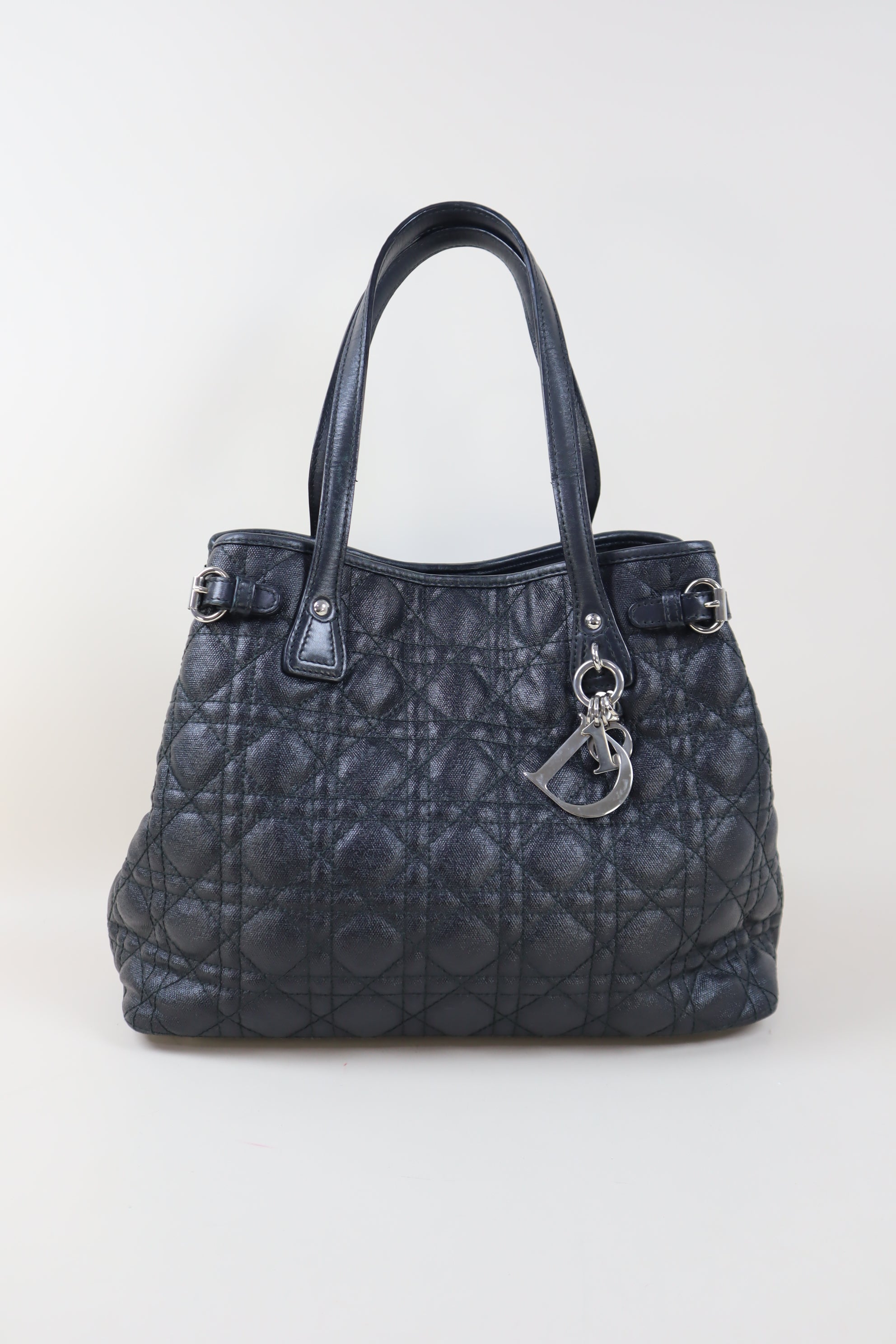 Christian Dior Black Panarea Cannage Shoulder Bag