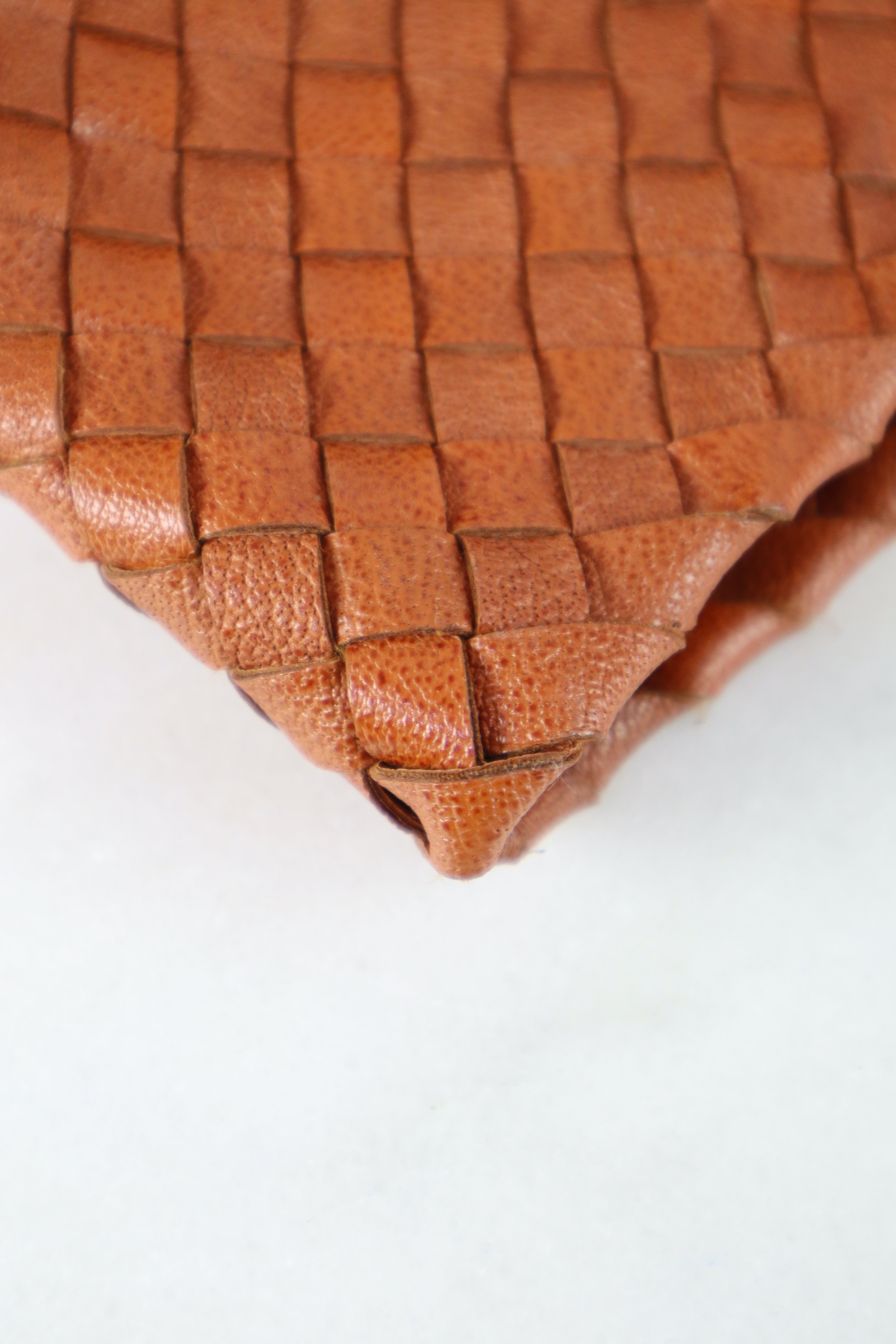 Bottega Veneta Orange Intrecciato Woven Medium Tote Bag