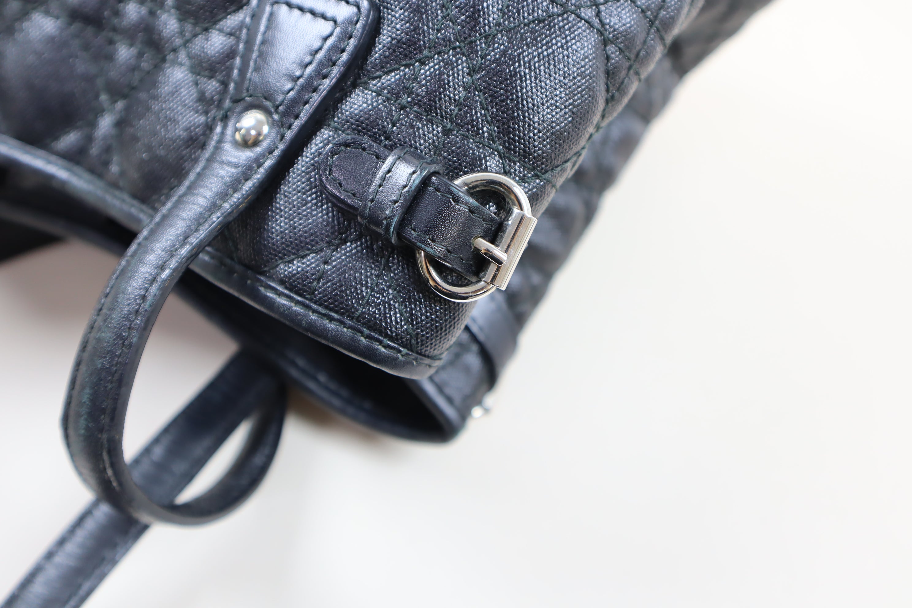 Christian Dior Black Panarea Cannage Shoulder Bag