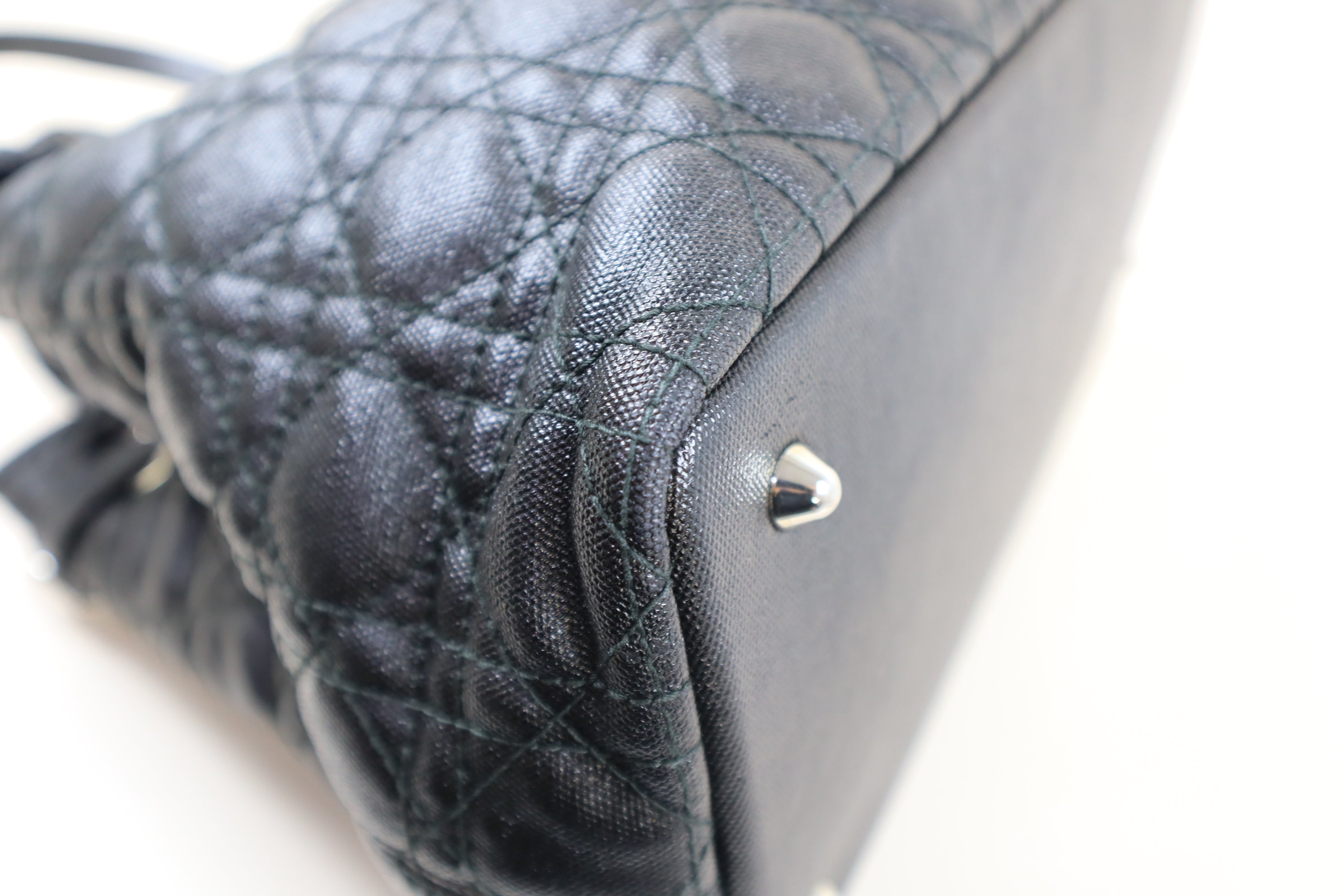 Christian Dior Black Panarea Cannage Shoulder Bag
