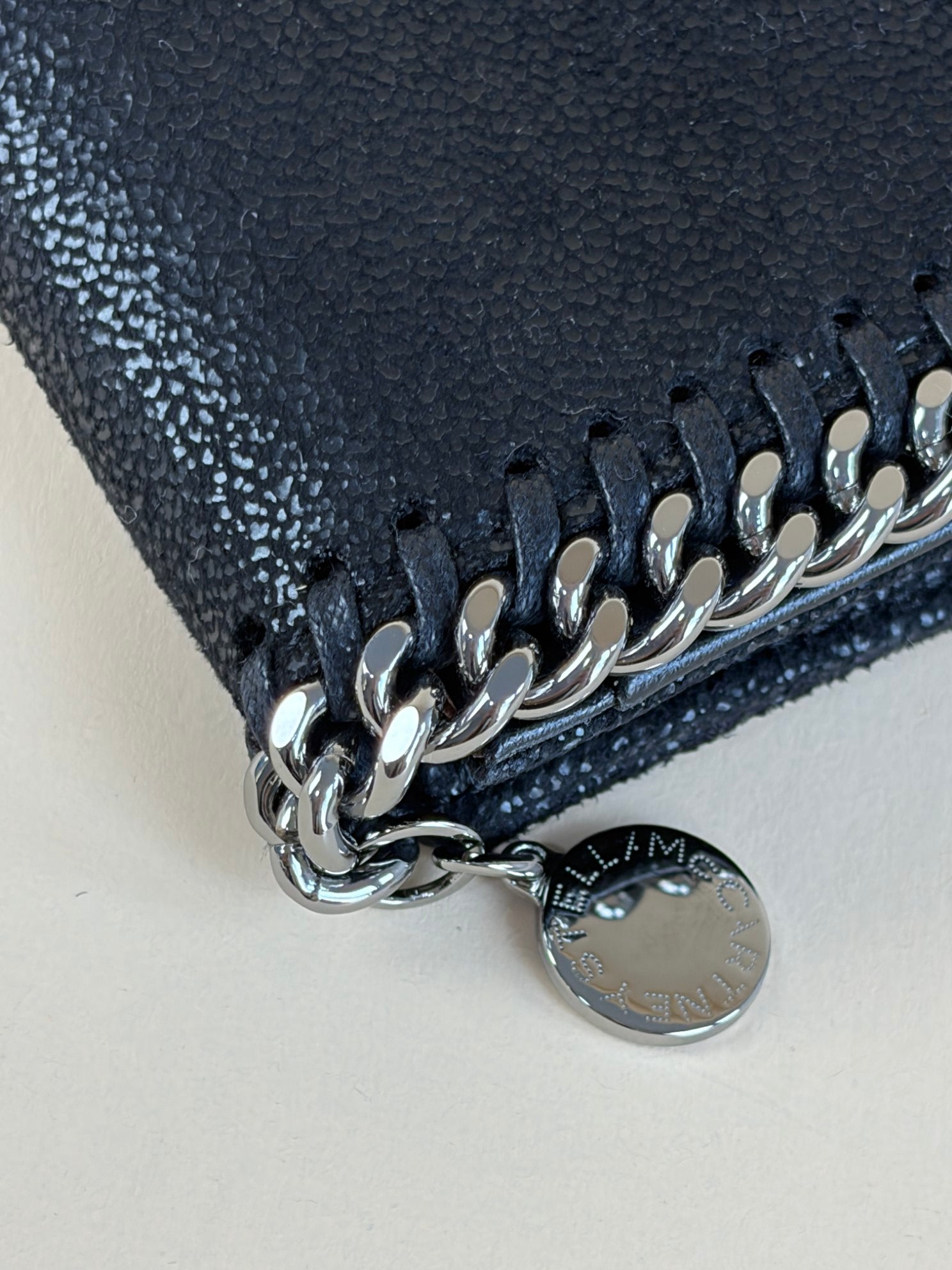 Stella Mccartney Black Falabella Small Flap Wallet