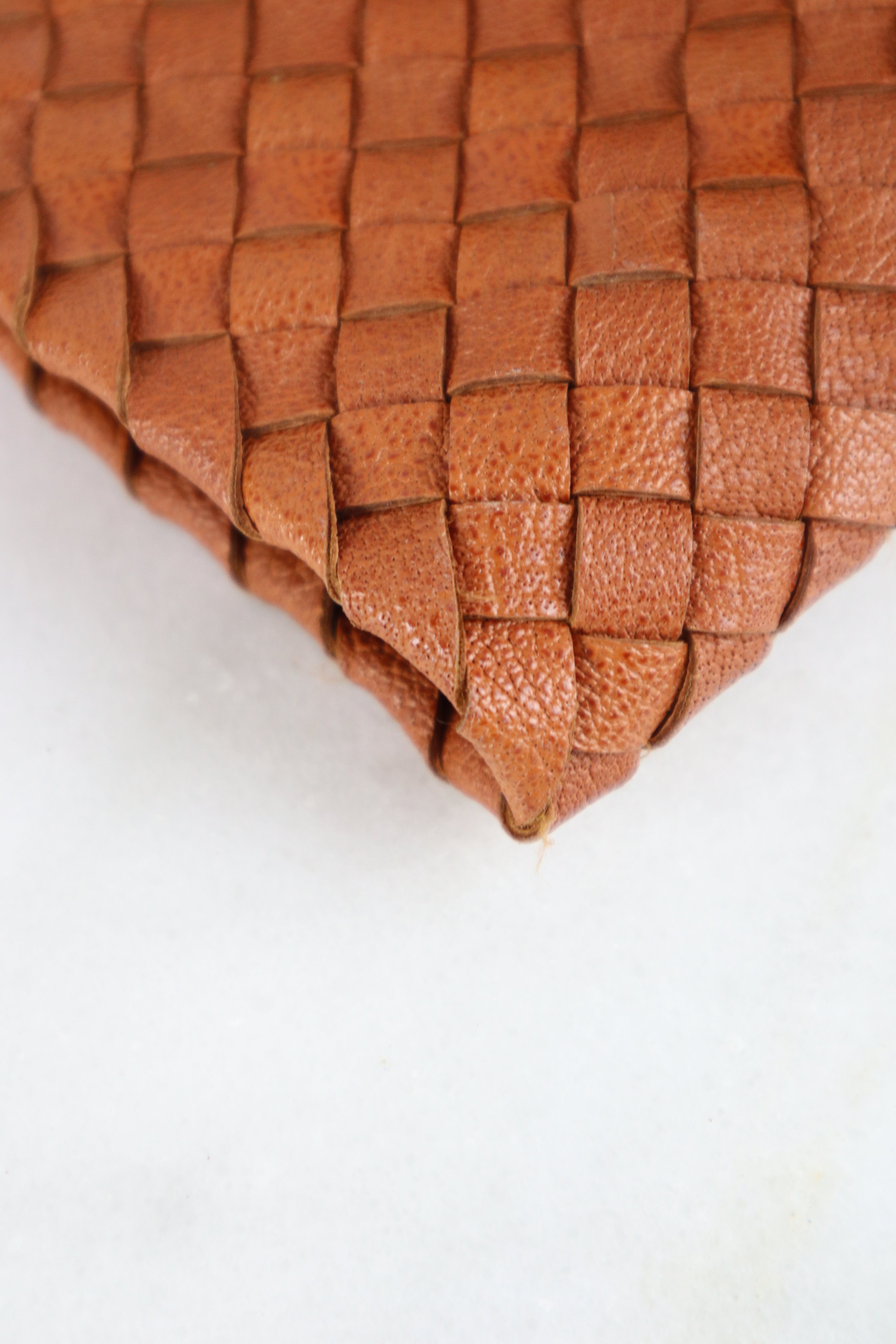 Bottega Veneta Orange Intrecciato Woven Medium Tote Bag