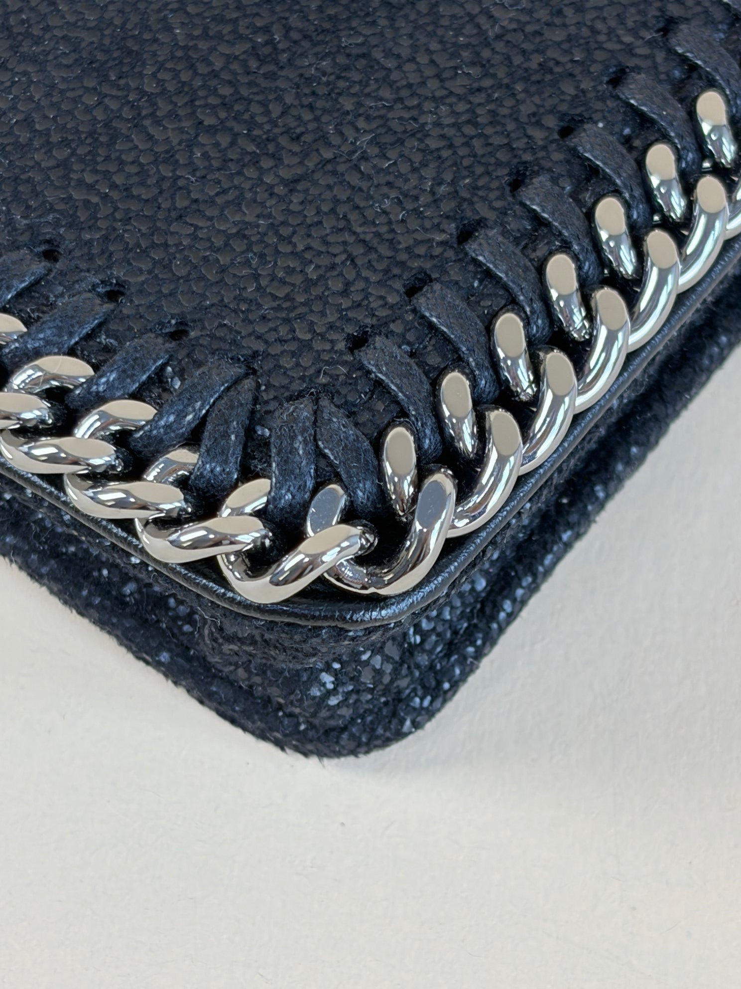 Stella Mccartney Black Falabella Small Flap Wallet