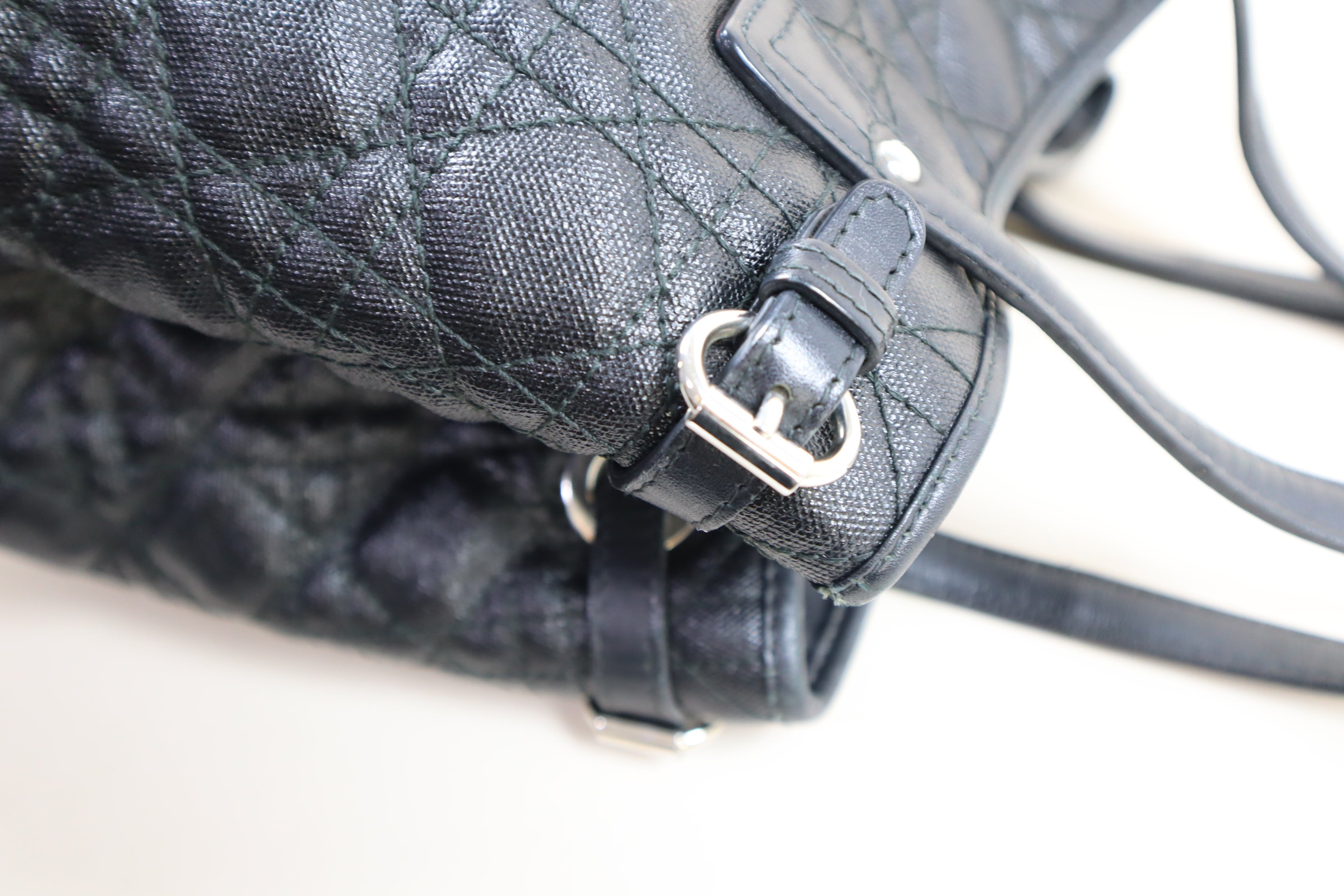 Christian Dior Black Panarea Cannage Shoulder Bag
