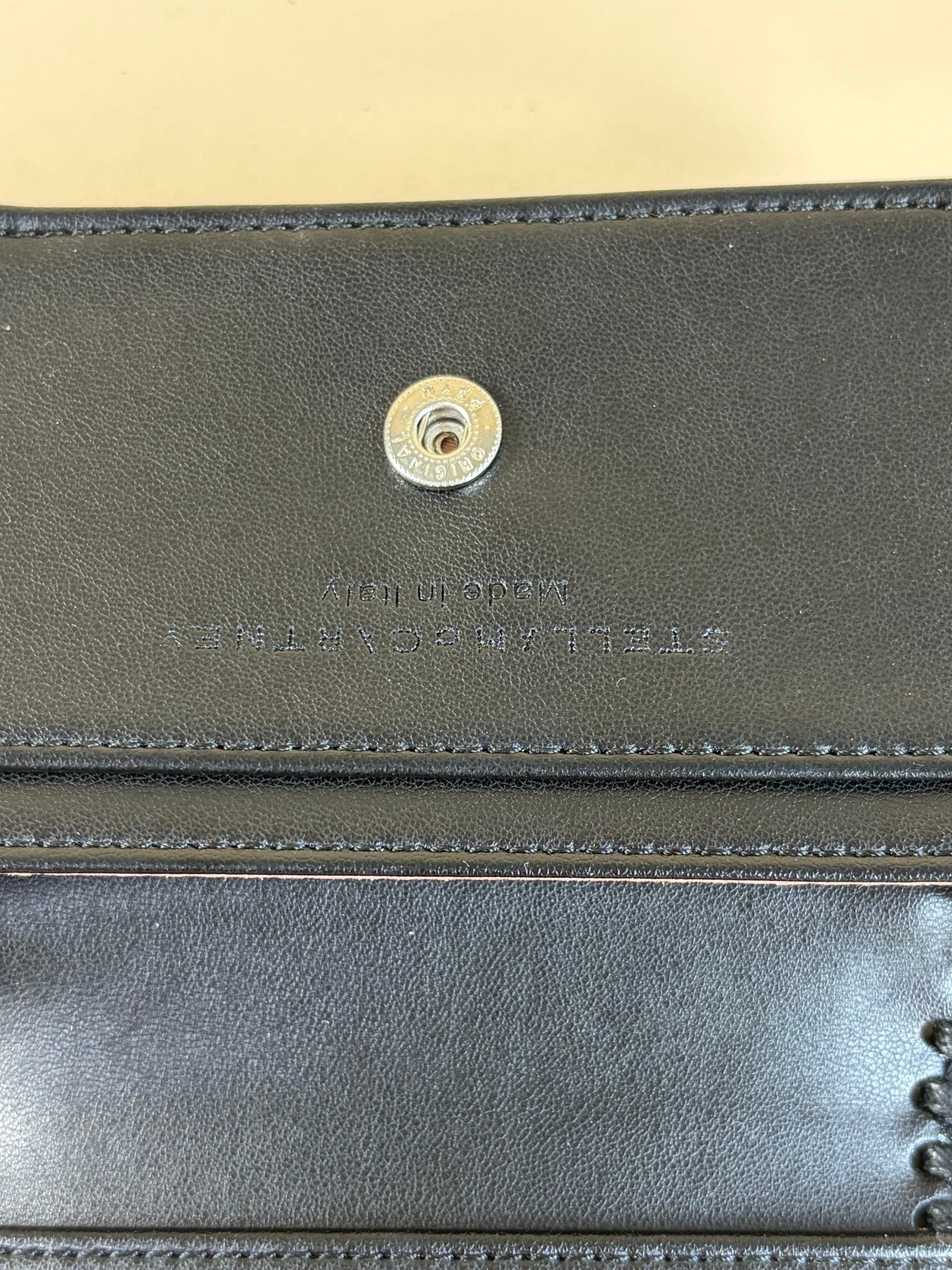 Stella Mccartney Black Falabella Small Flap Wallet