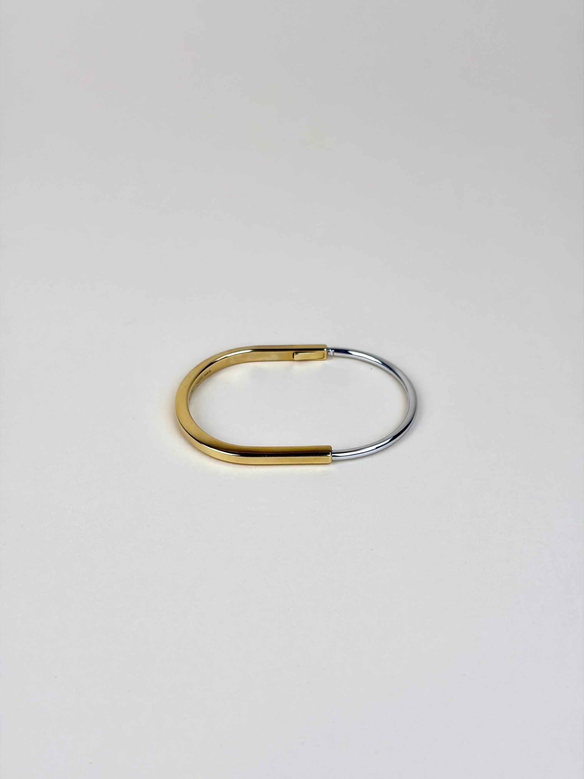 Tiffany & Co 18Klock narrow bangle yellow and white gold bracelet