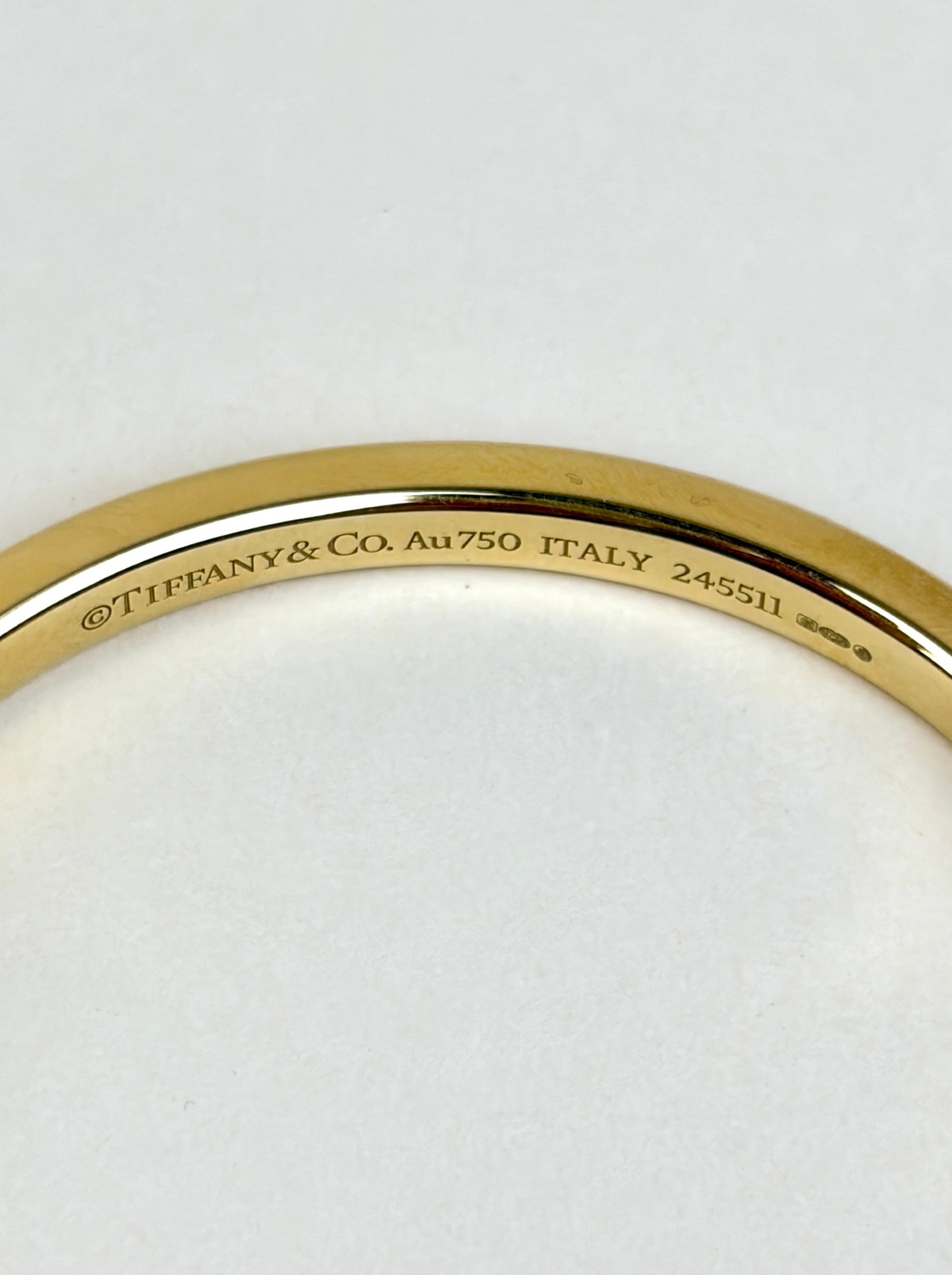 Tiffany & Co 18Klock narrow bangle yellow and white gold bracelet