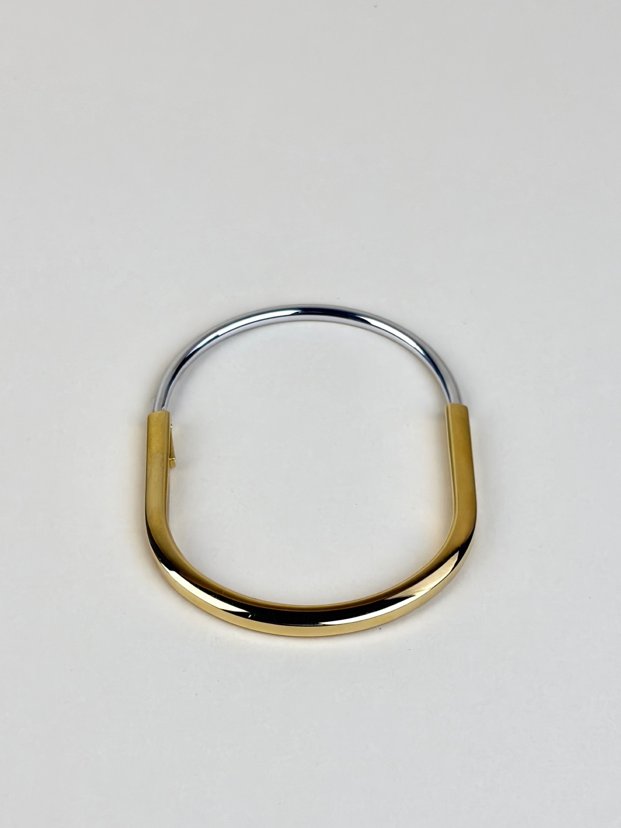 Tiffany & Co 18Klock narrow bangle yellow and white gold bracelet