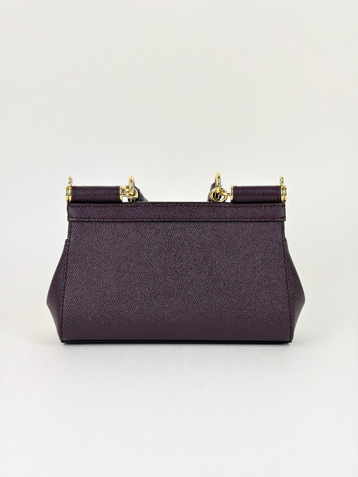 Dolce & Gabbana Burgundy dauphine calfskin Sicily mini handbag