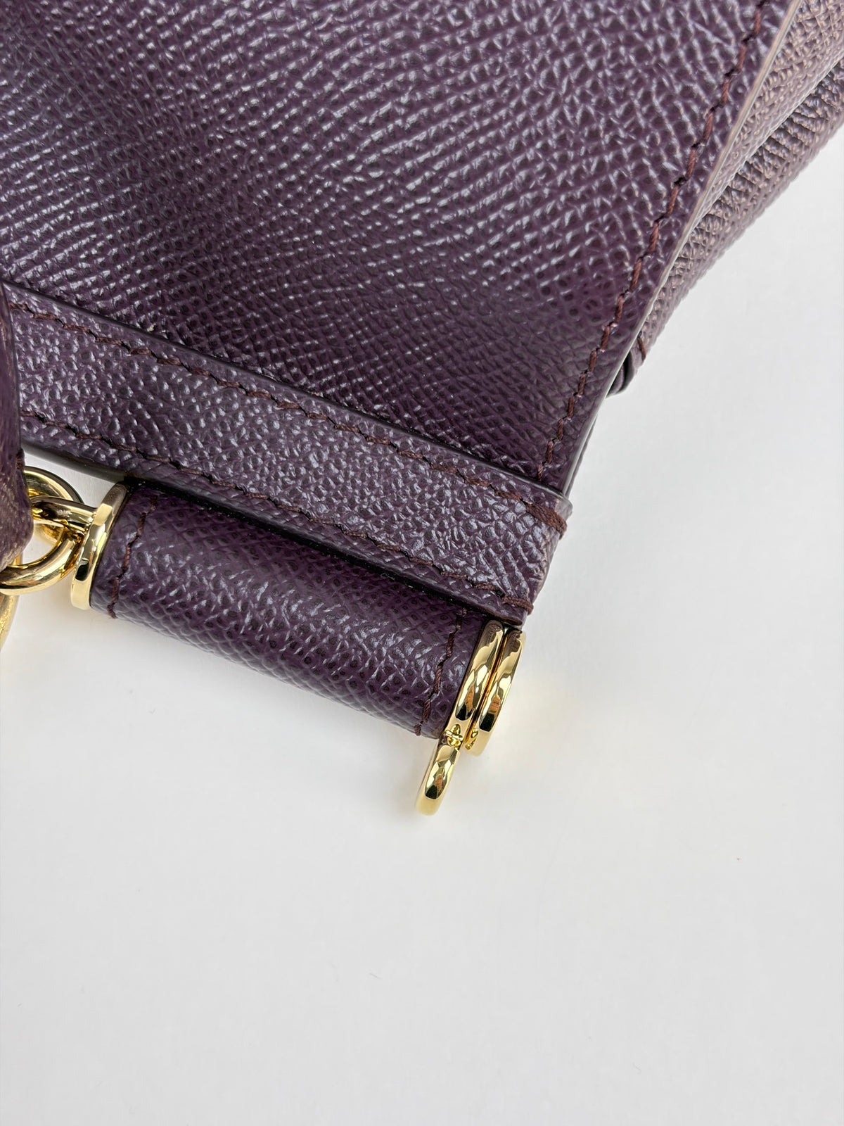 Dolce & Gabbana Burgundy dauphine calfskin Sicily mini handbag