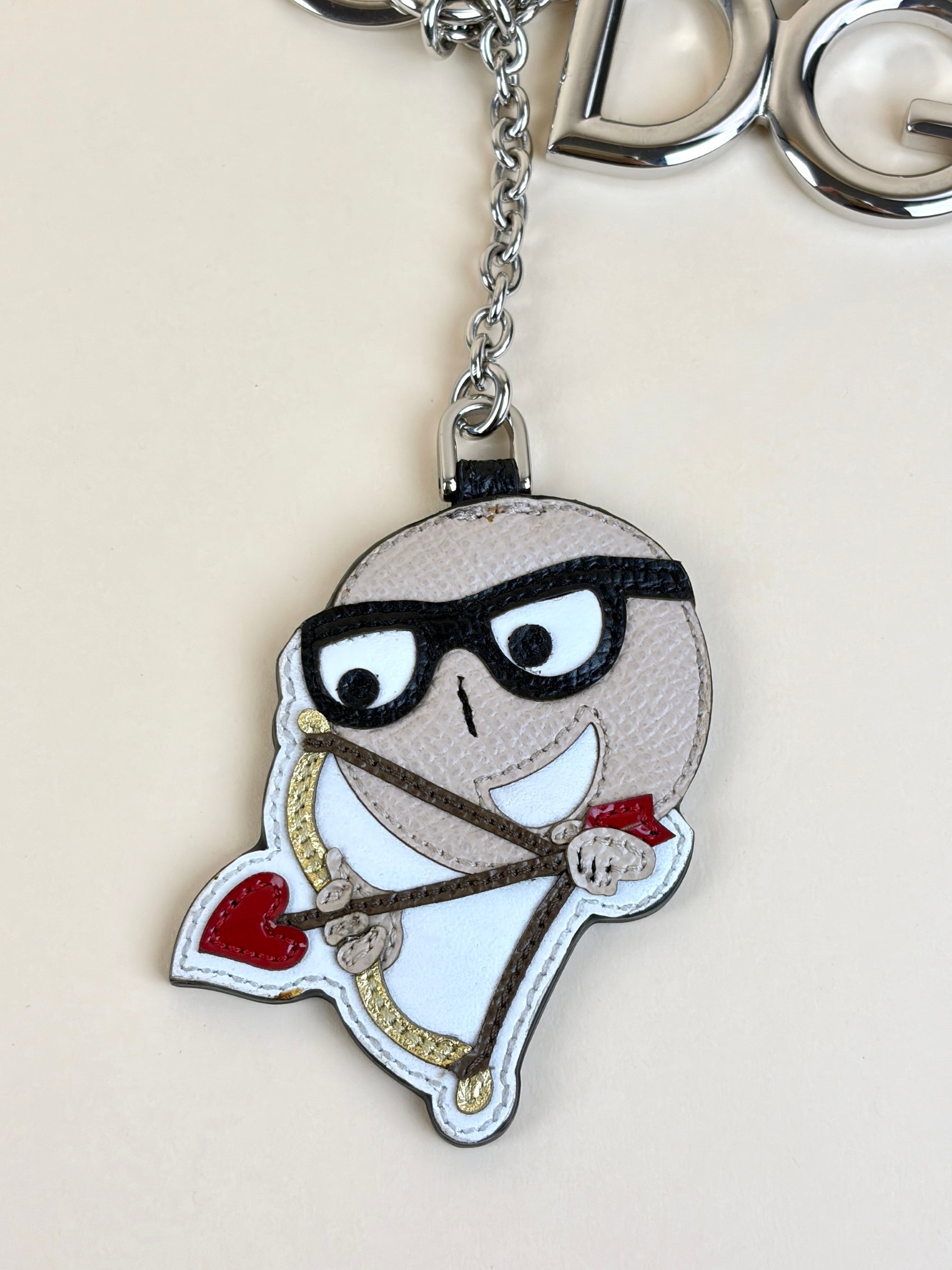 dolce Gabbana keychain leather Dominico Stefano and DG logo