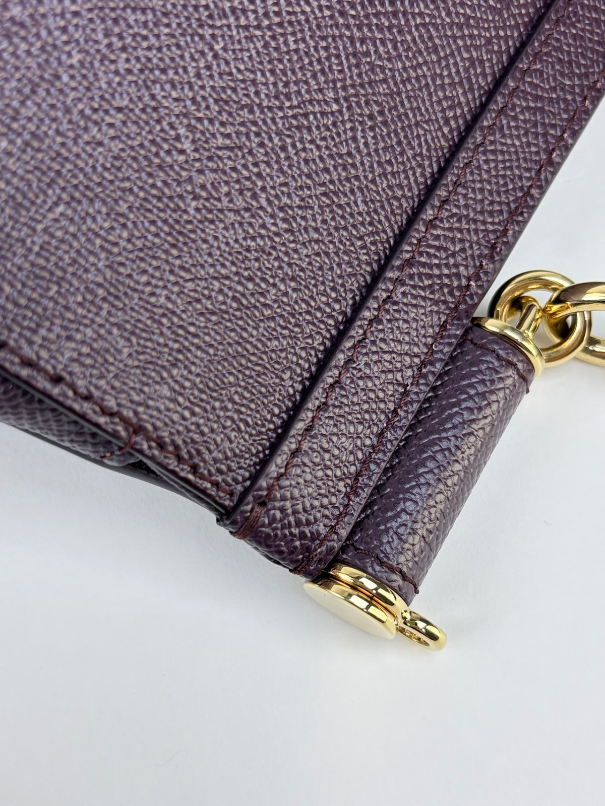 Dolce & Gabbana Burgundy dauphine calfskin Sicily mini handbag