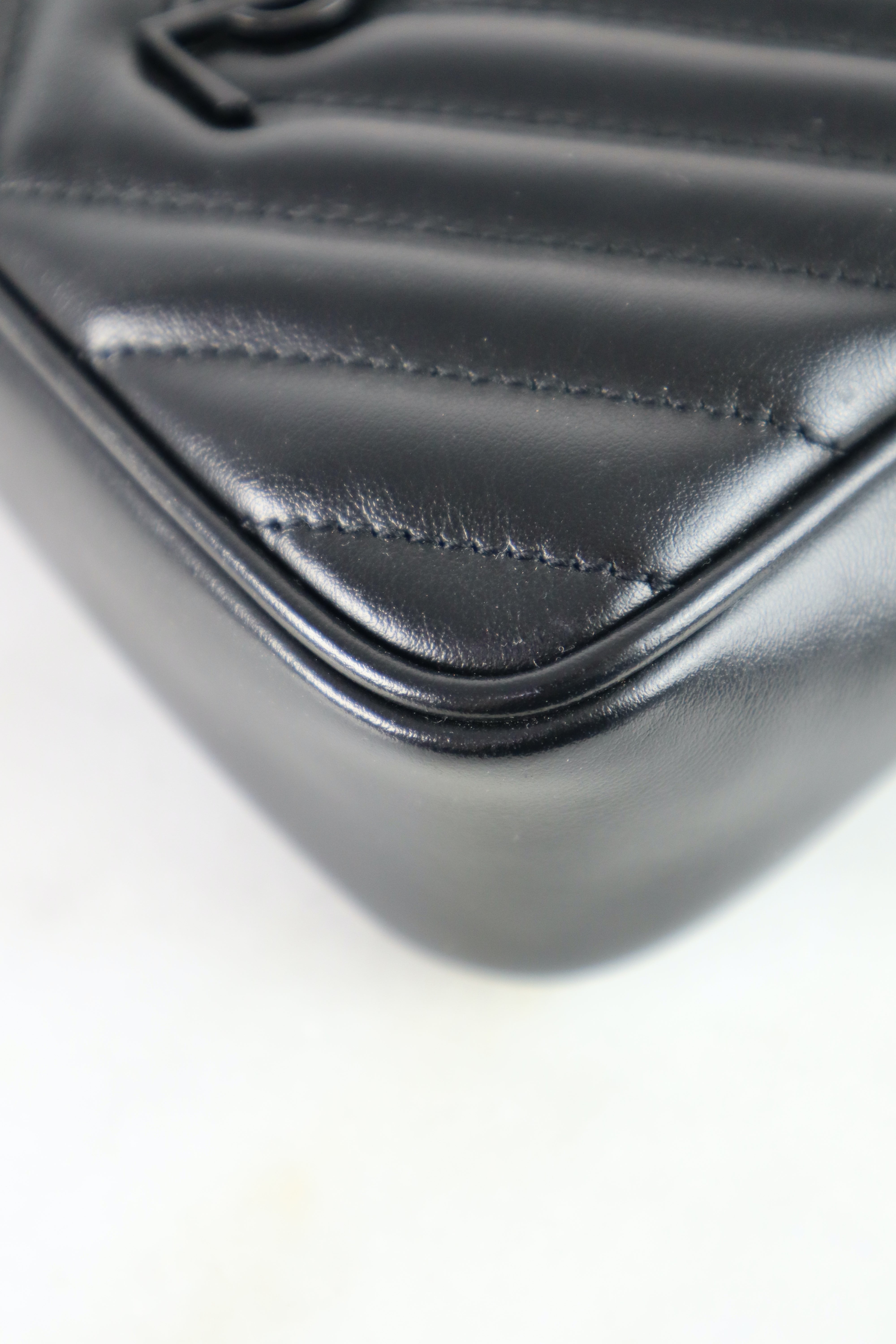 YSL Black Lou Quilted Belt Bag