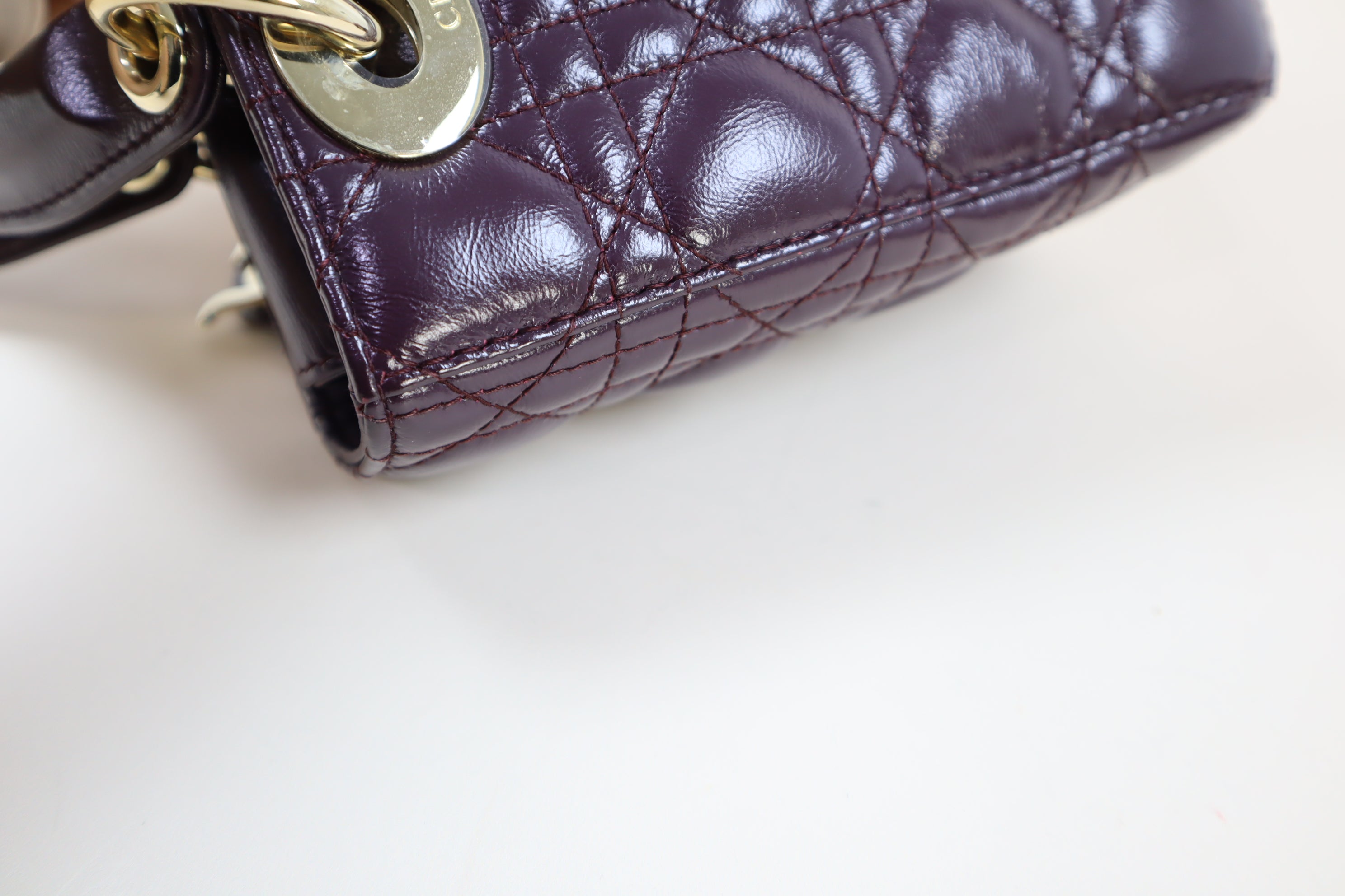 Christian Dior Burgundy Lady Dior Small Bag
