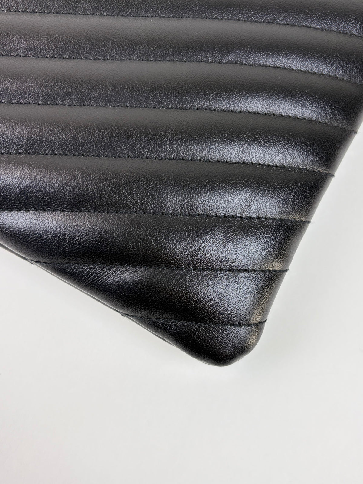 ysl black Cassandra matelassé document holder