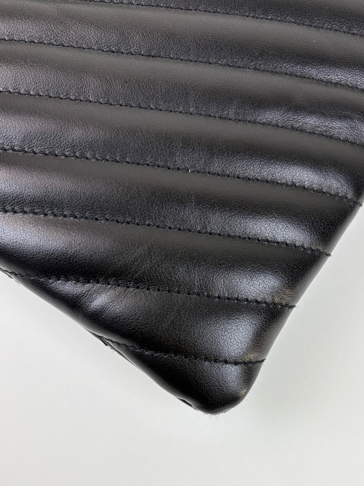 ysl black Cassandra matelassé document holder