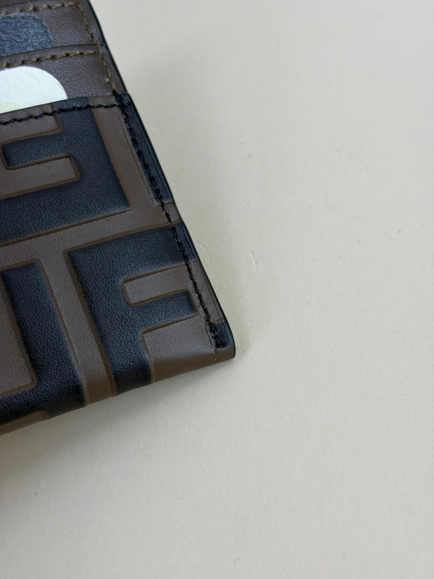 Fendi Brown FF Diamonds Card Case