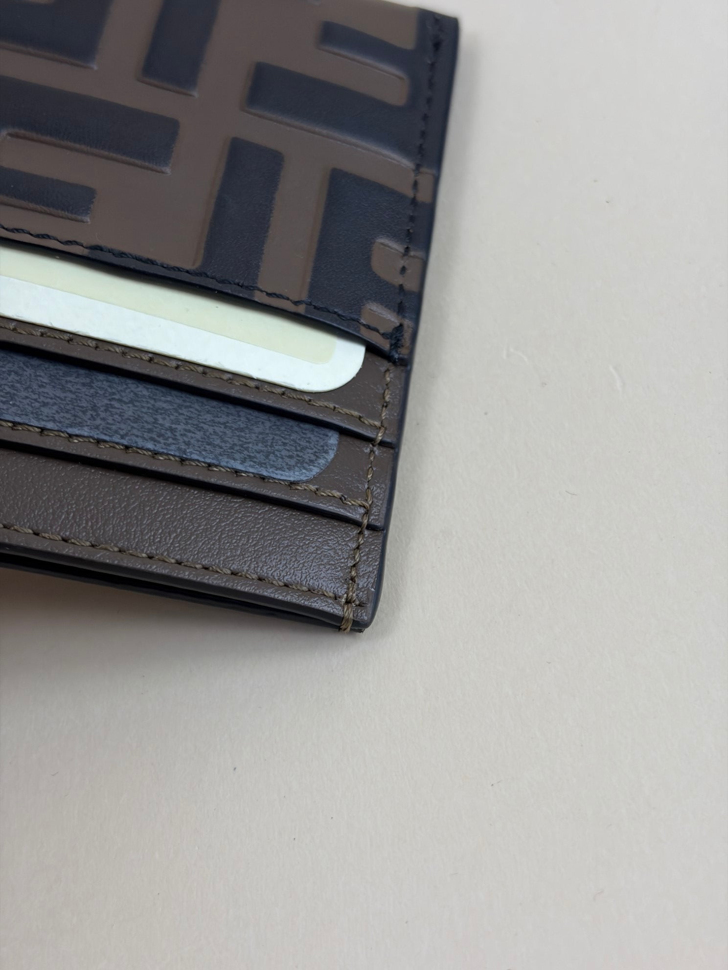 Fendi Brown FF Diamonds Card Case