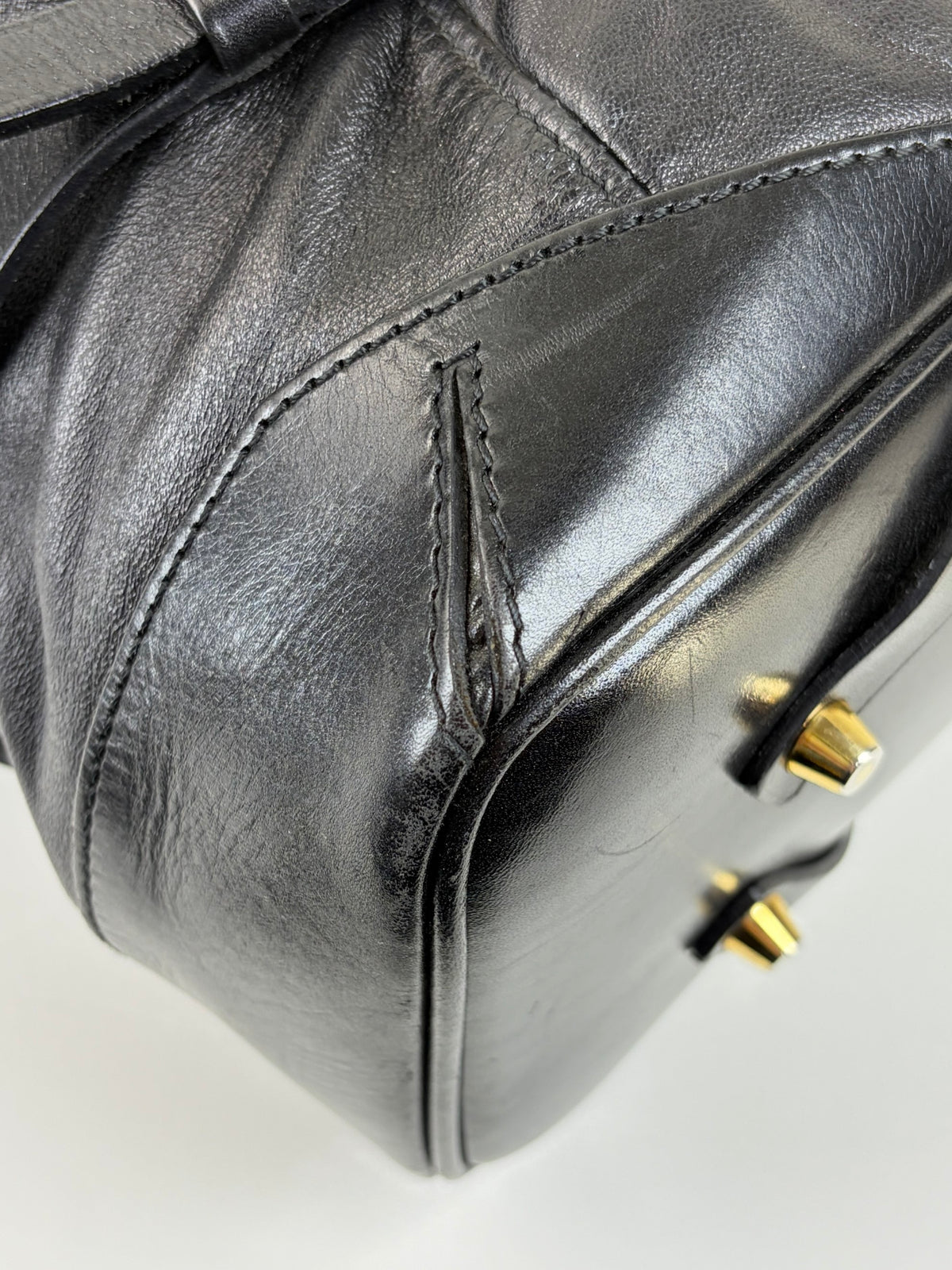 Burberry black soft leather landscape bridle large iynher tote bag