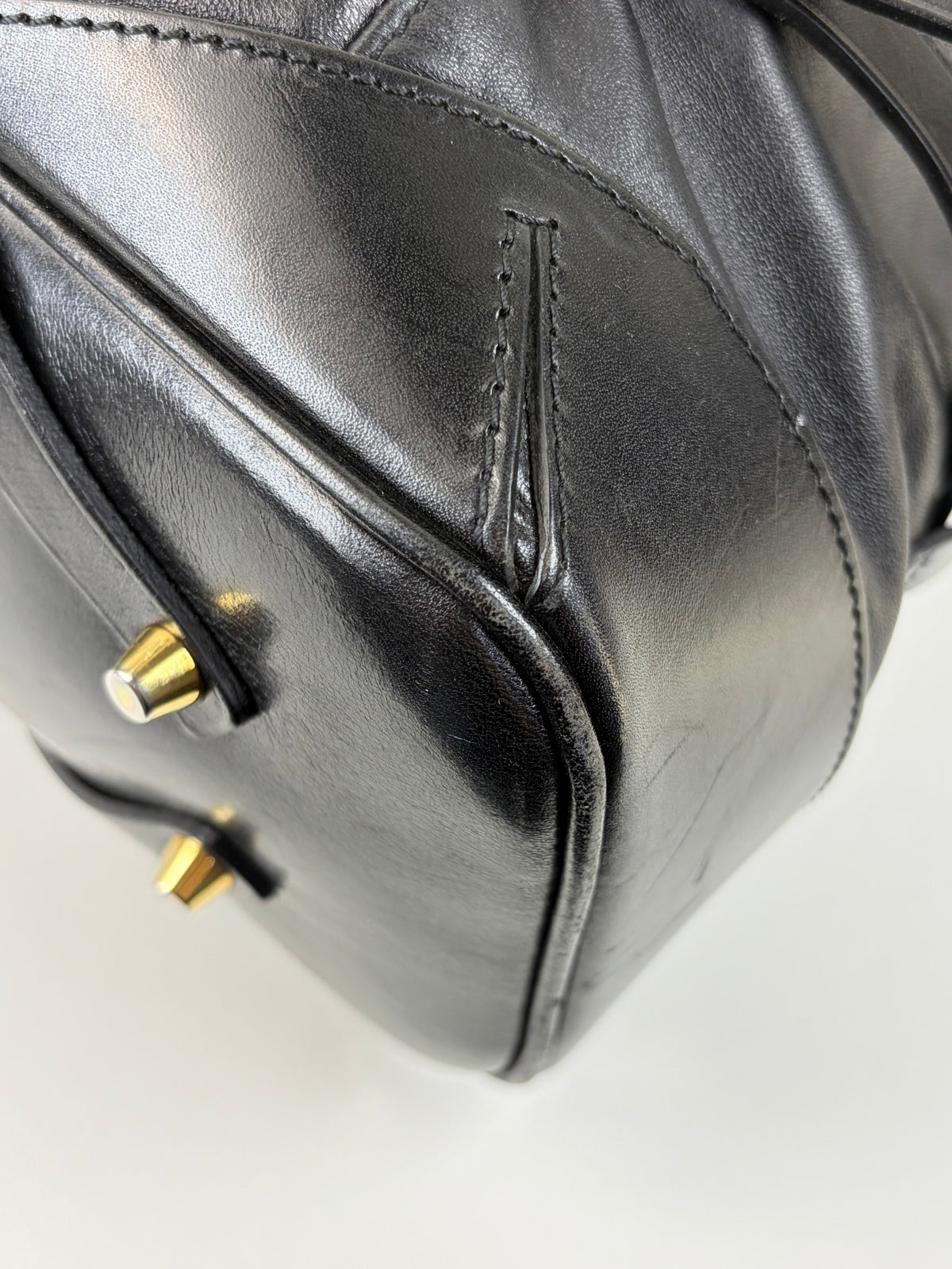 Burberry black soft leather landscape bridle large iynher tote bag