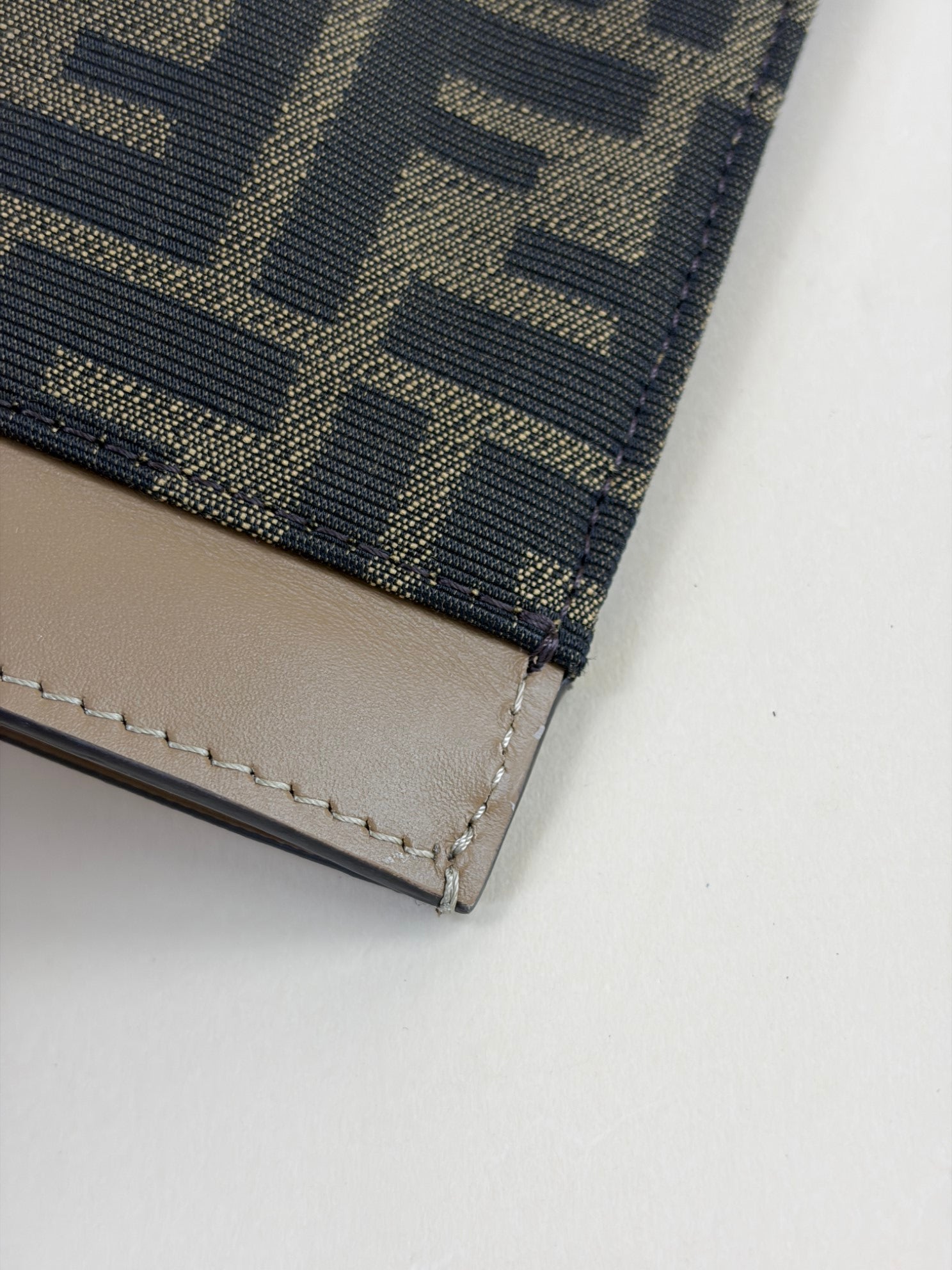 Fendi Brown FF Jacquard Fabric Large Flat Pouch
