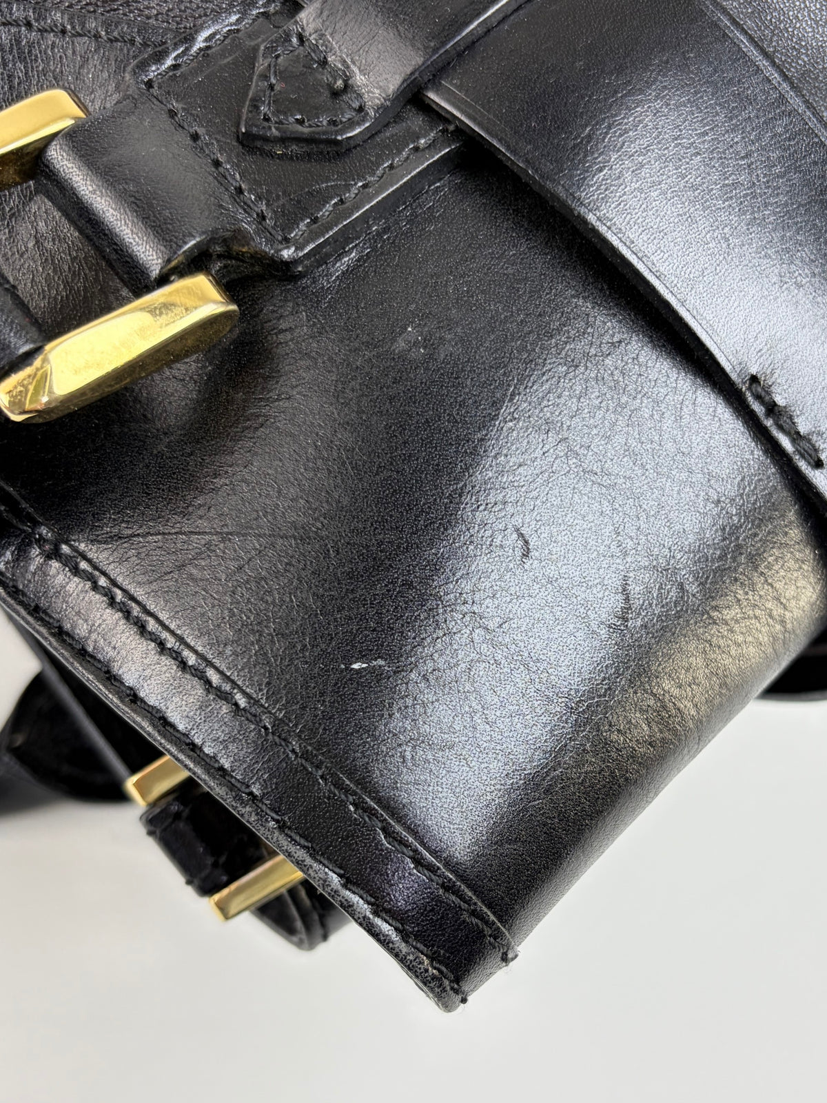 Burberry black soft leather landscape bridle large iynher tote bag