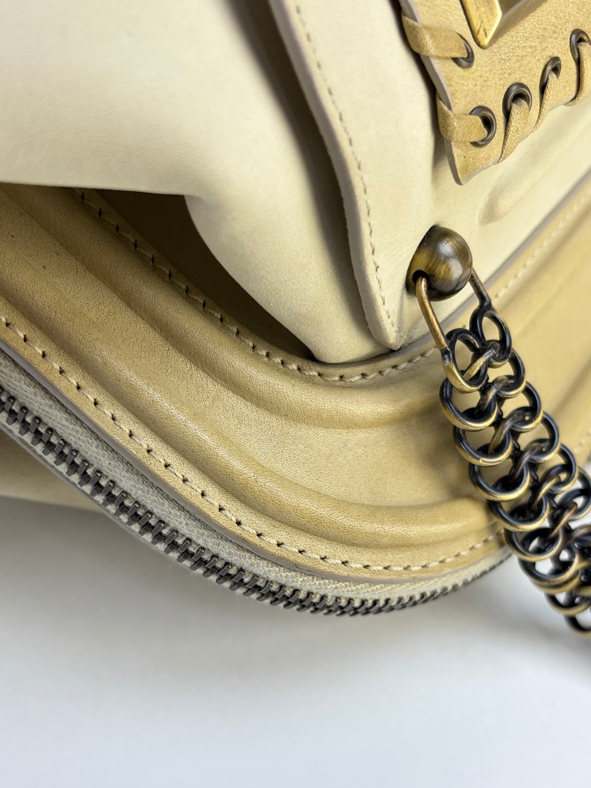 Dior ivory nubuck leather Jeanne medium frame shoulder bag