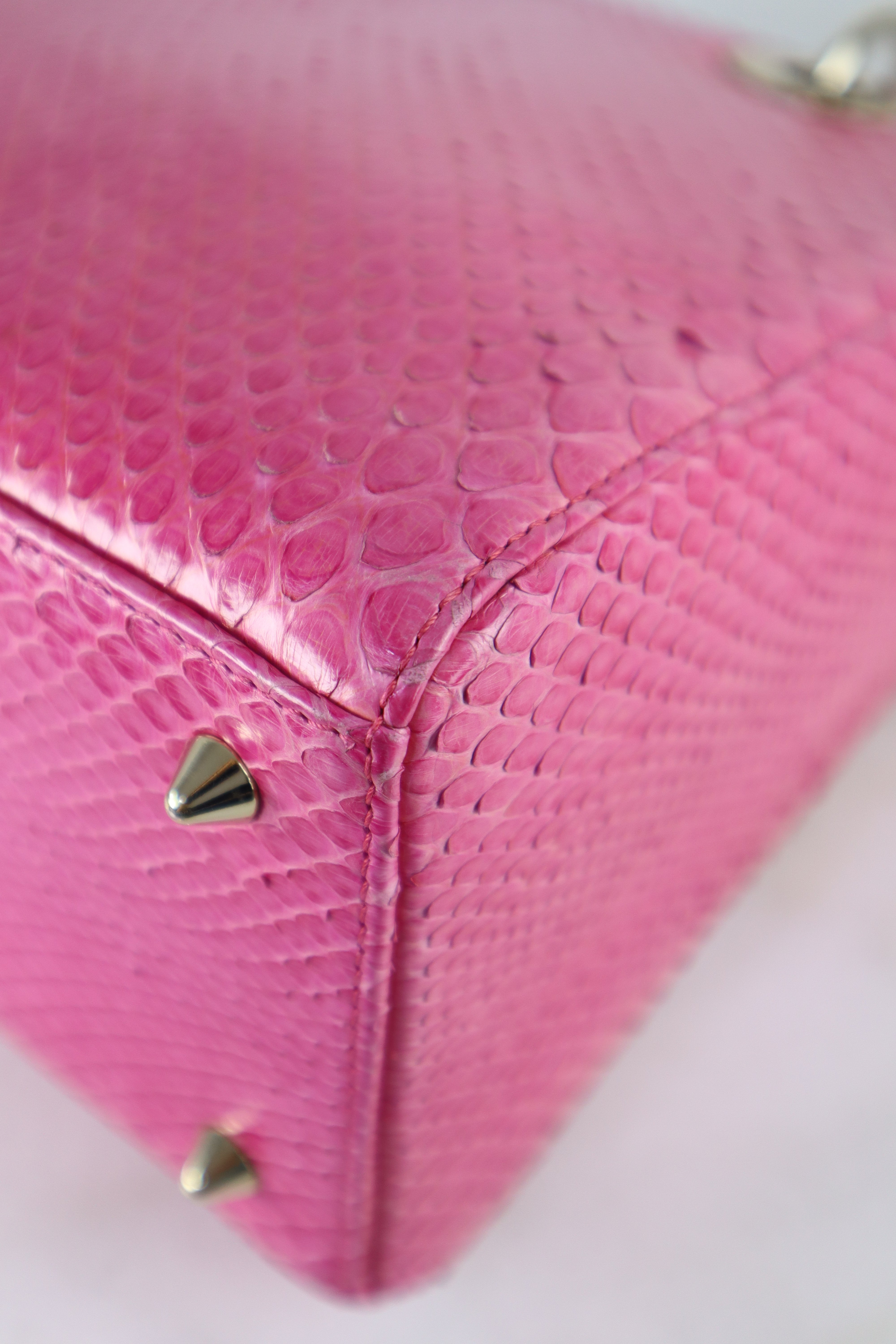 Christian Dior Pink Python Lady Dior Medium Bag