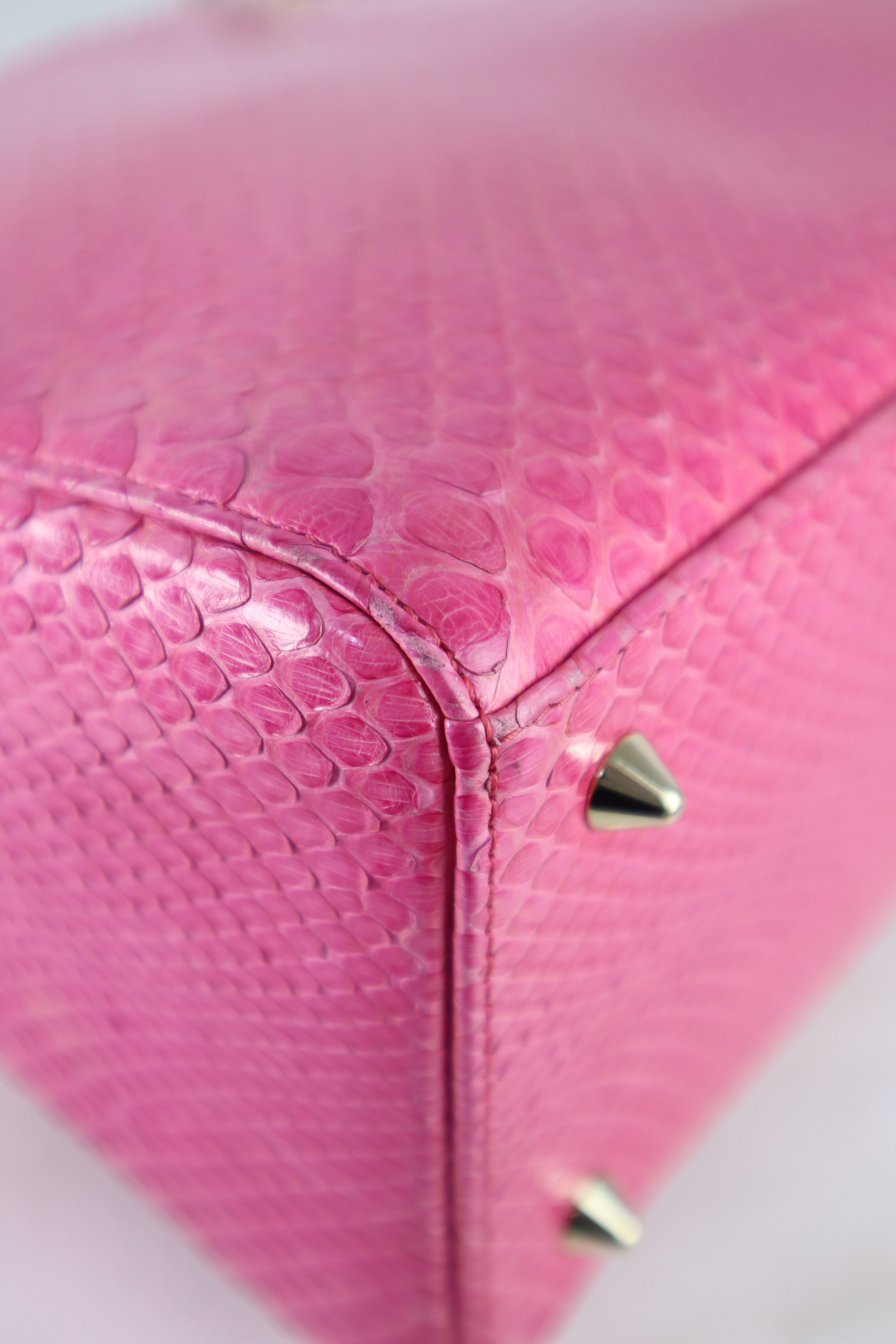 Christian Dior Pink Python Lady Dior Medium Bag