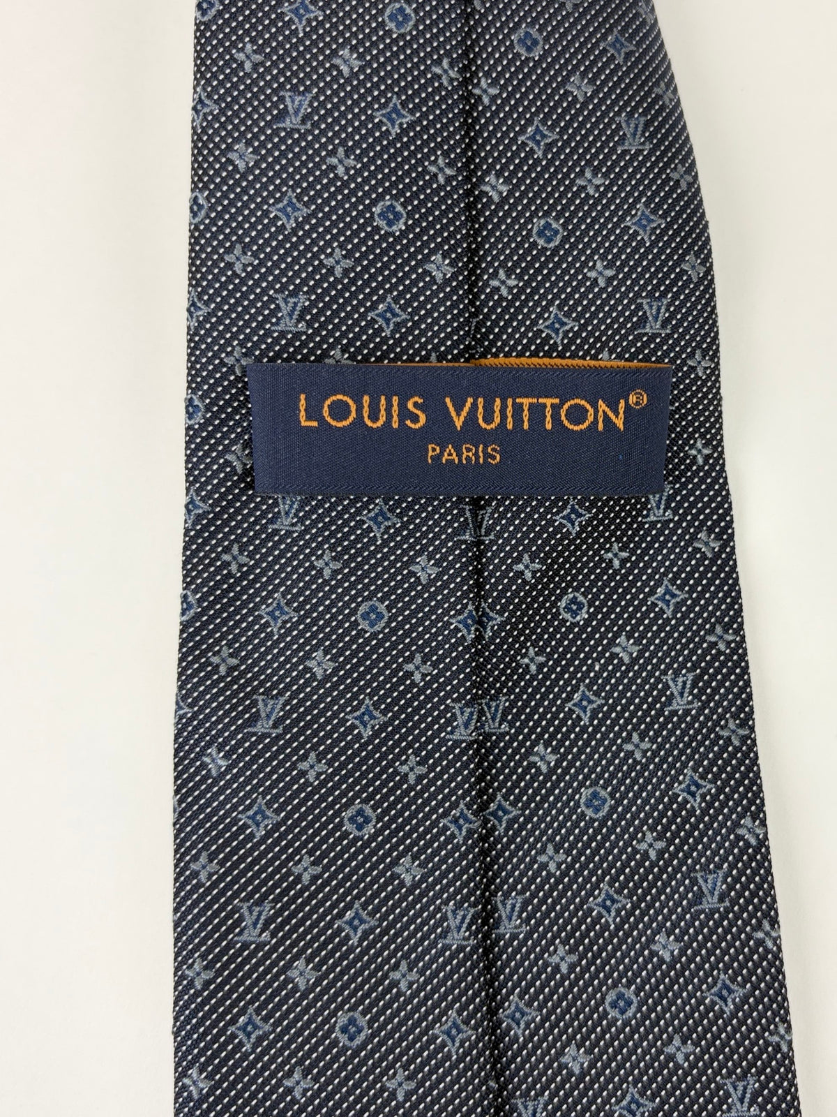 Louis Vuitton dark grey monogram classic tie