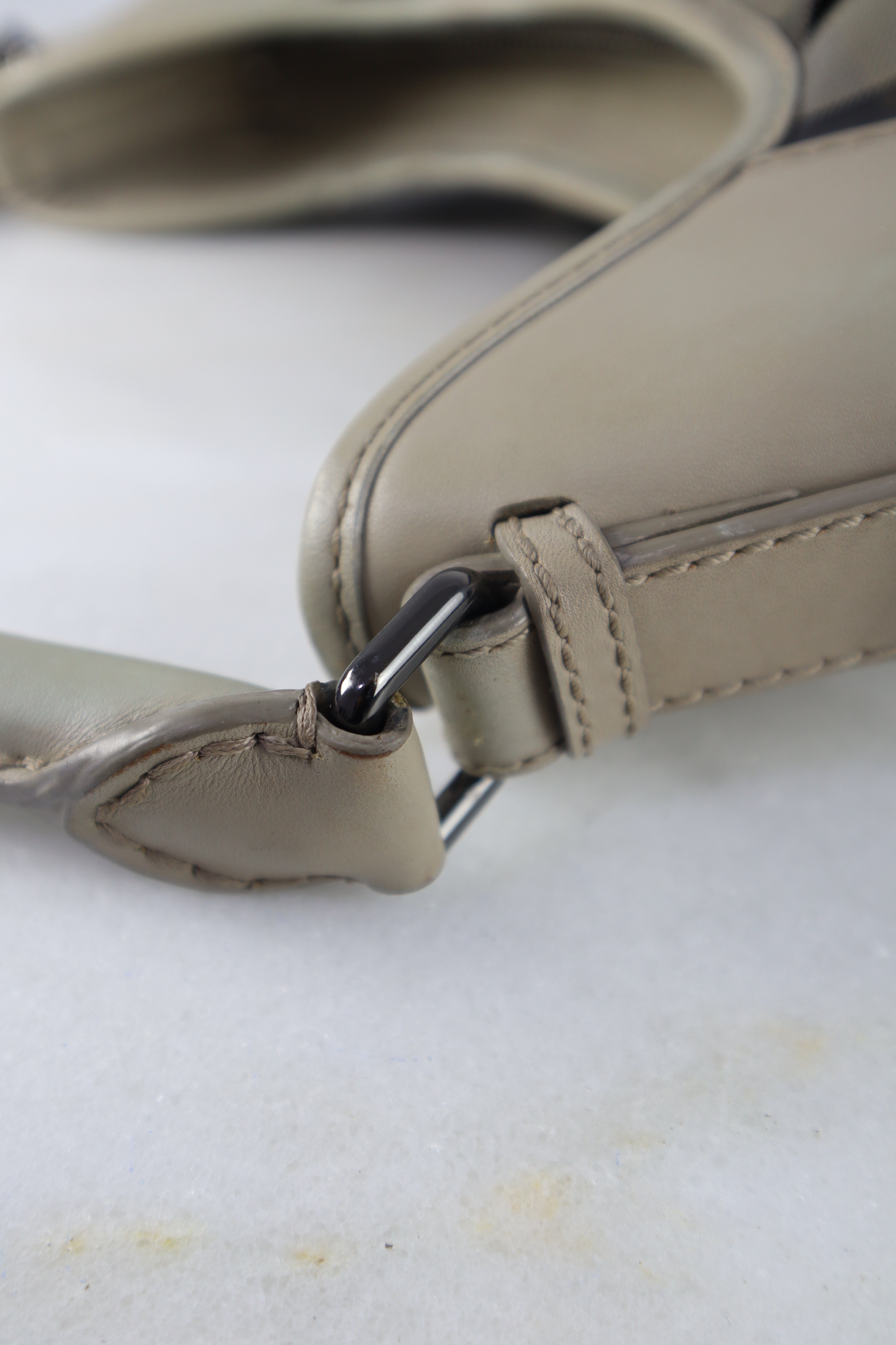 Burberry Grey Smoked Check Top Handle Bag