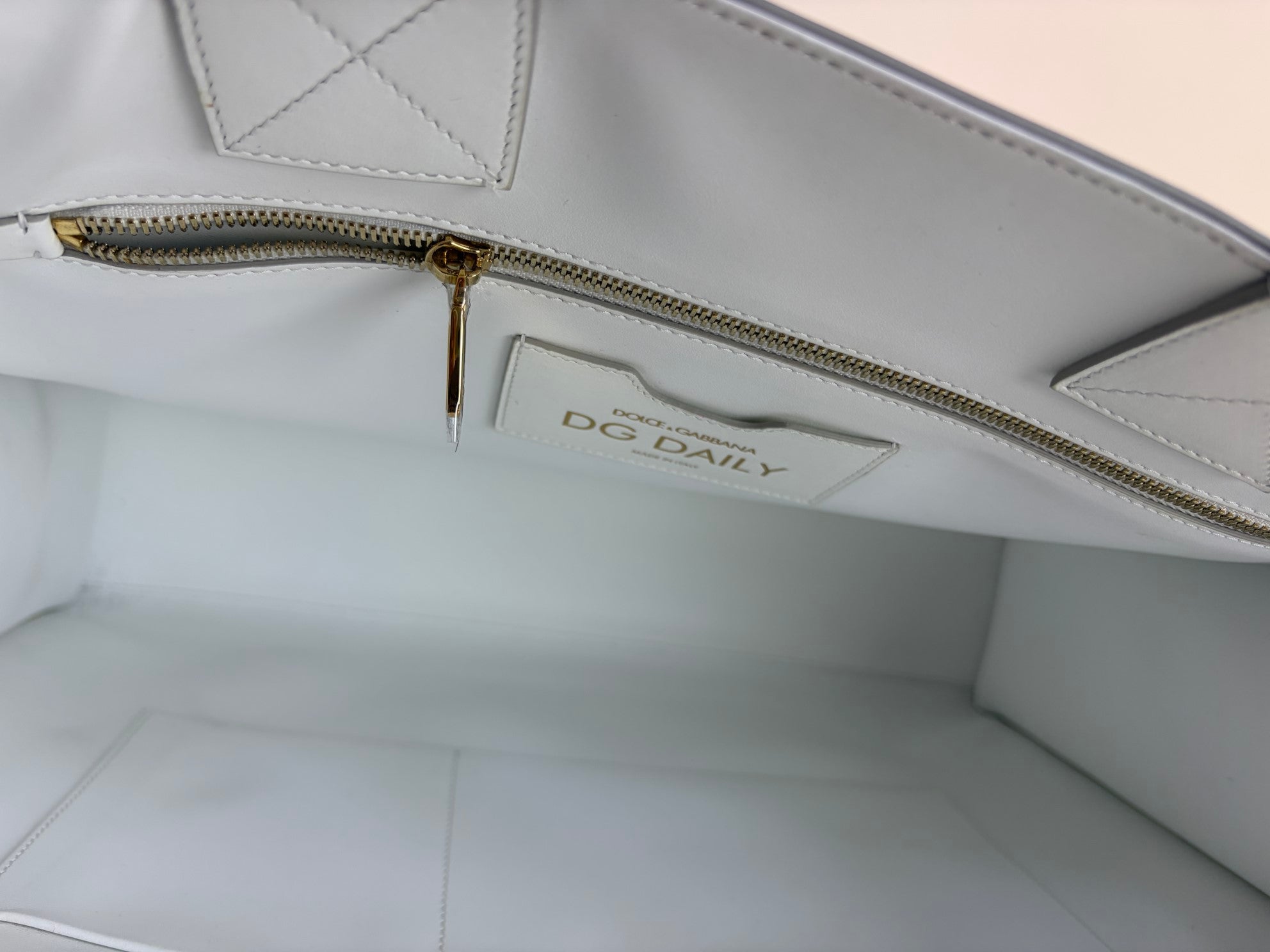 Dolce & Gabbana White DG Logo Daily Shopper Tote Bag