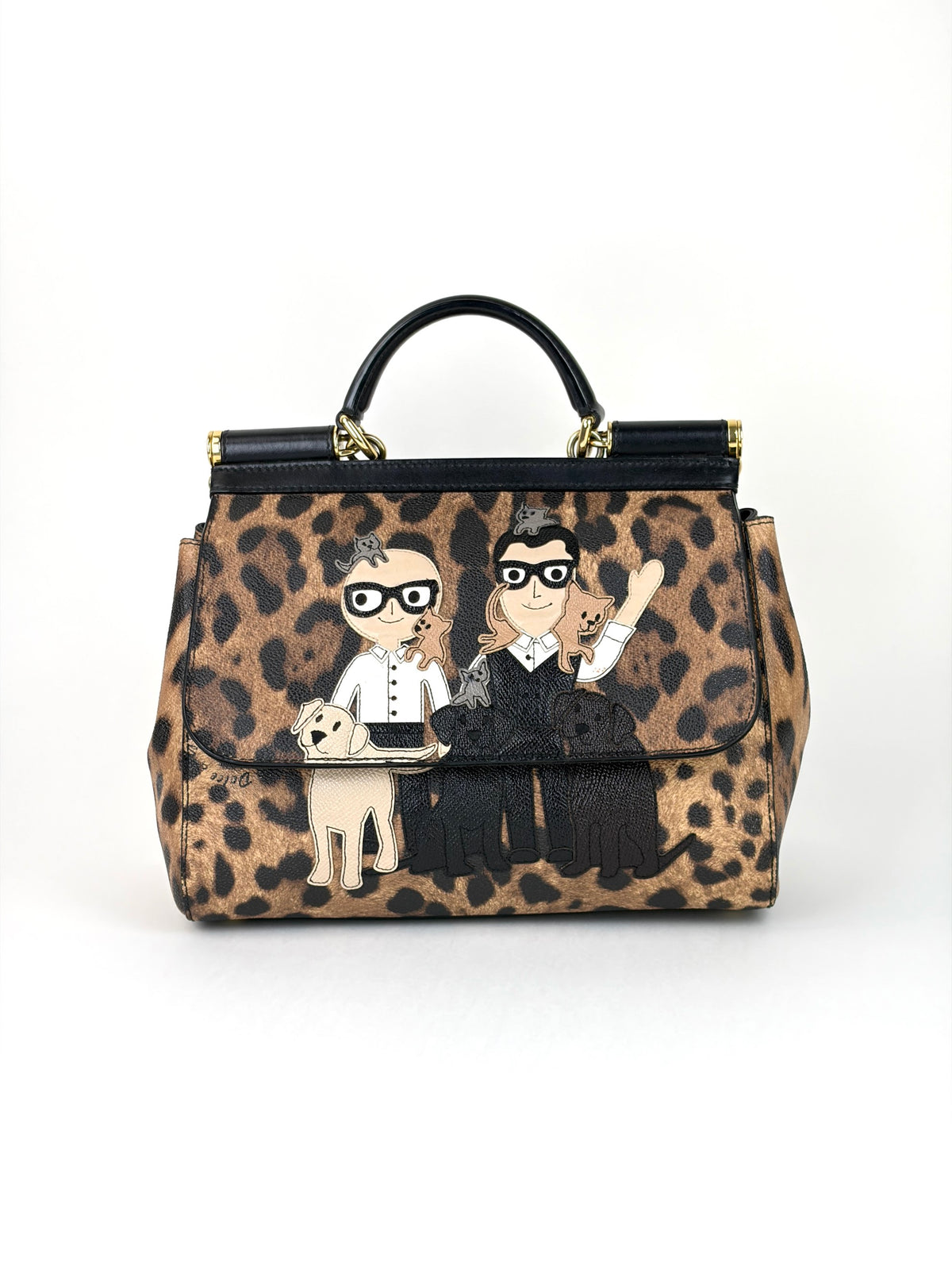 Dolce & Gabbana miss Sicily family patch leopard medium bag