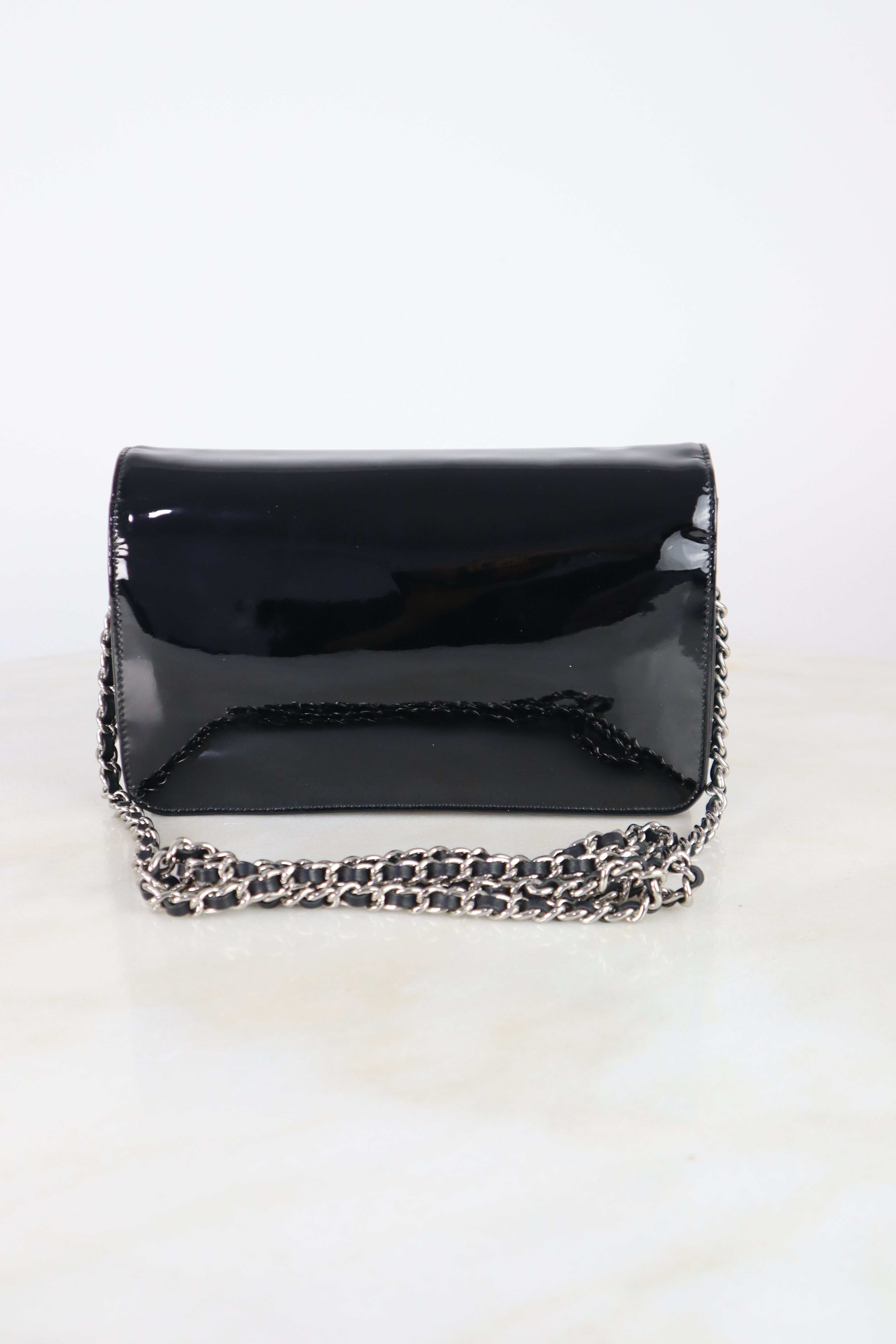 Chanel Black CC Compact Wallet on Chain