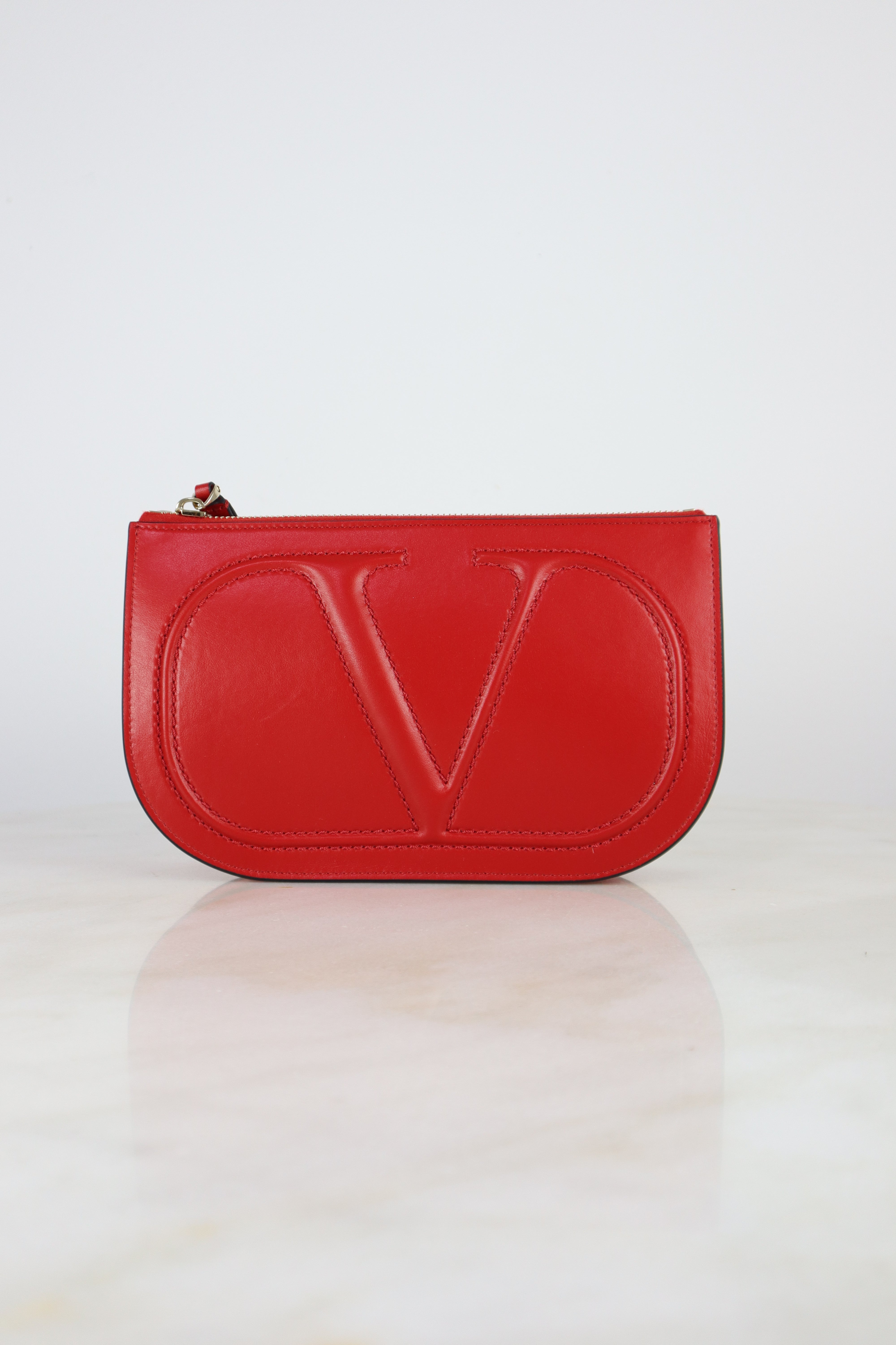 Valentino Red Super V LOGO Pouch-Pouch-Valentino-The Closet Egypt