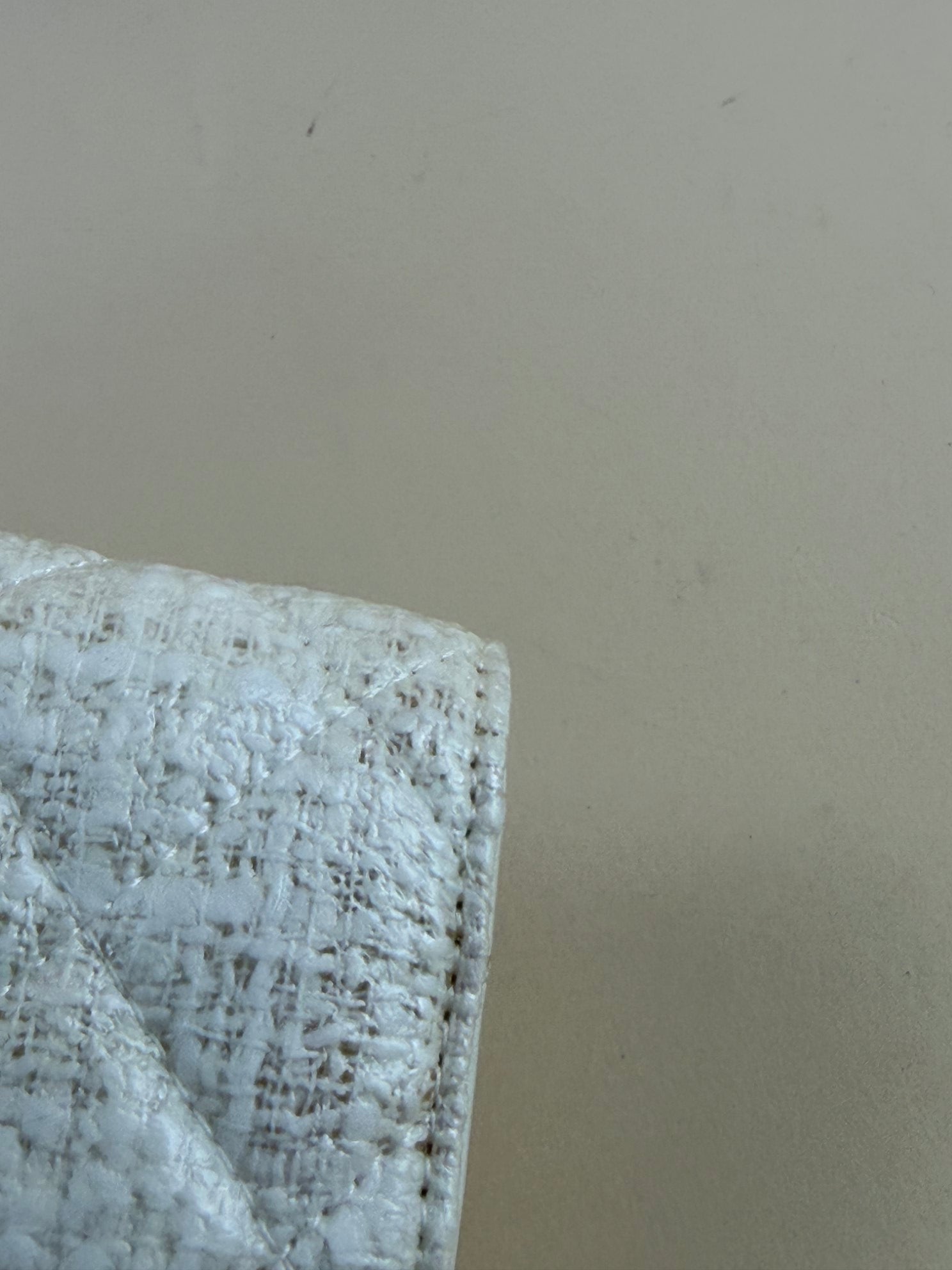 Chanel Ivory White Matelasse New Coco Button Bifold Coated Tweed Wallet