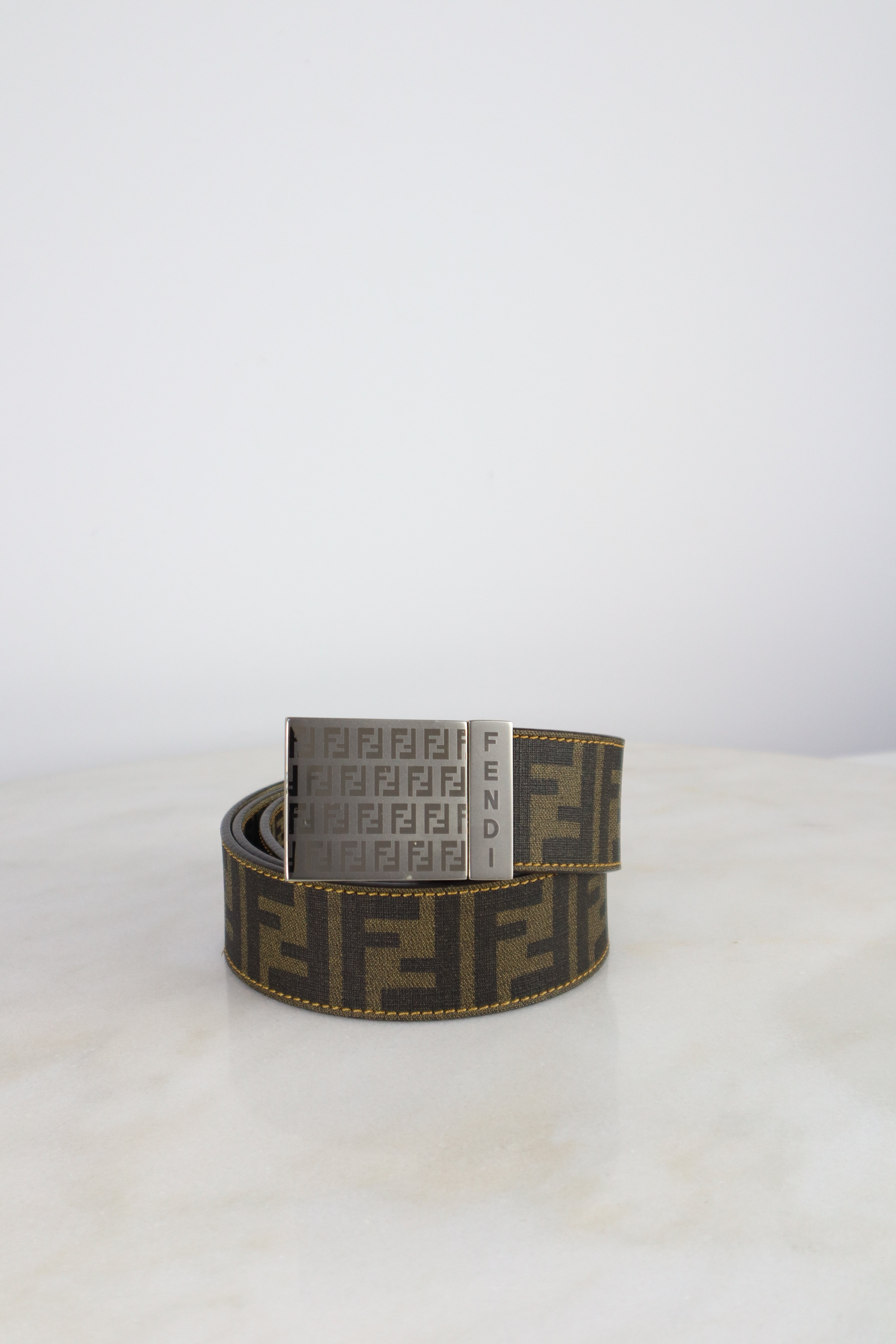 Fendi Bicolor Tobacco Zucca FF Reverse Belt 40