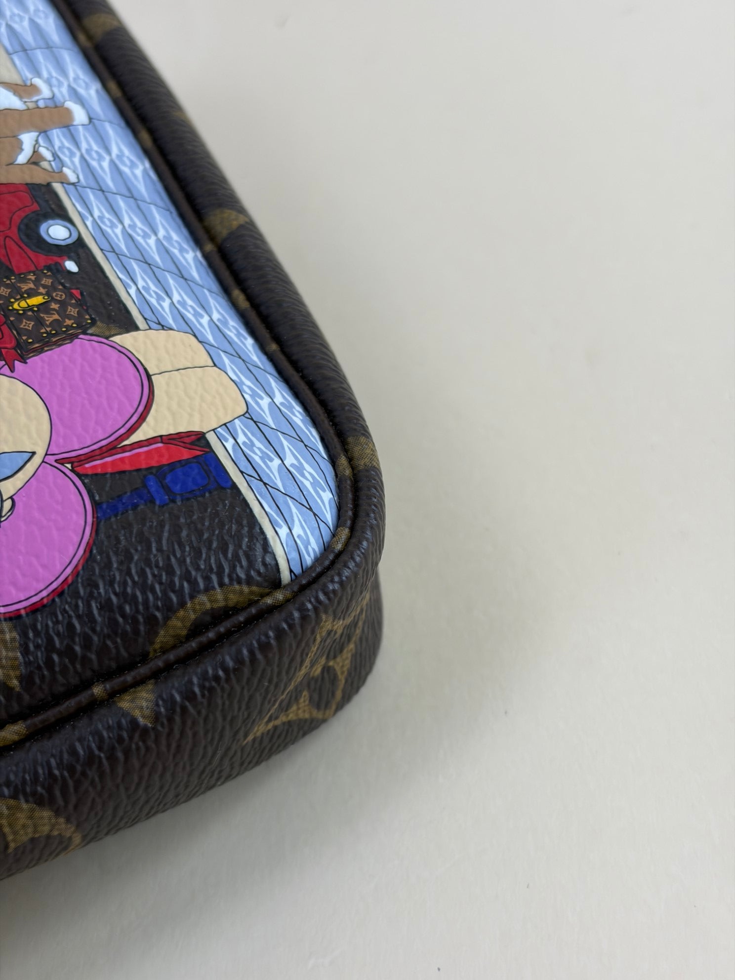 Louis Vuitton Monogram Red 2022 Holiday Christmas Animation Paris Mini Pochette